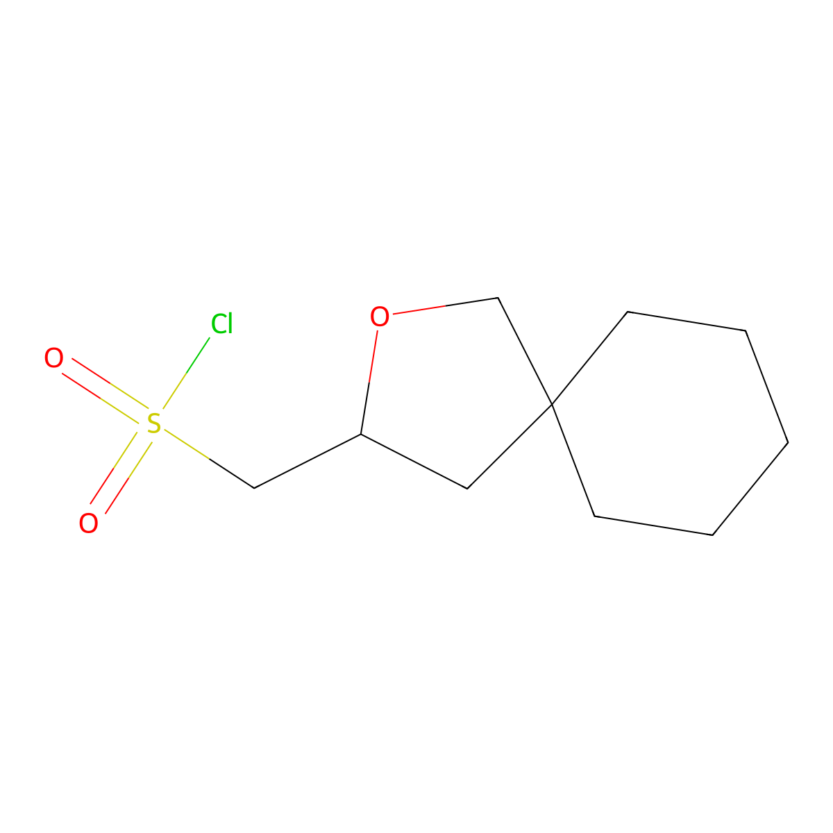 {2-Oxaspiro[4.5]decan-3-yl}methanesulfonyl chloride molecular structure, CAS 2090559-66-1