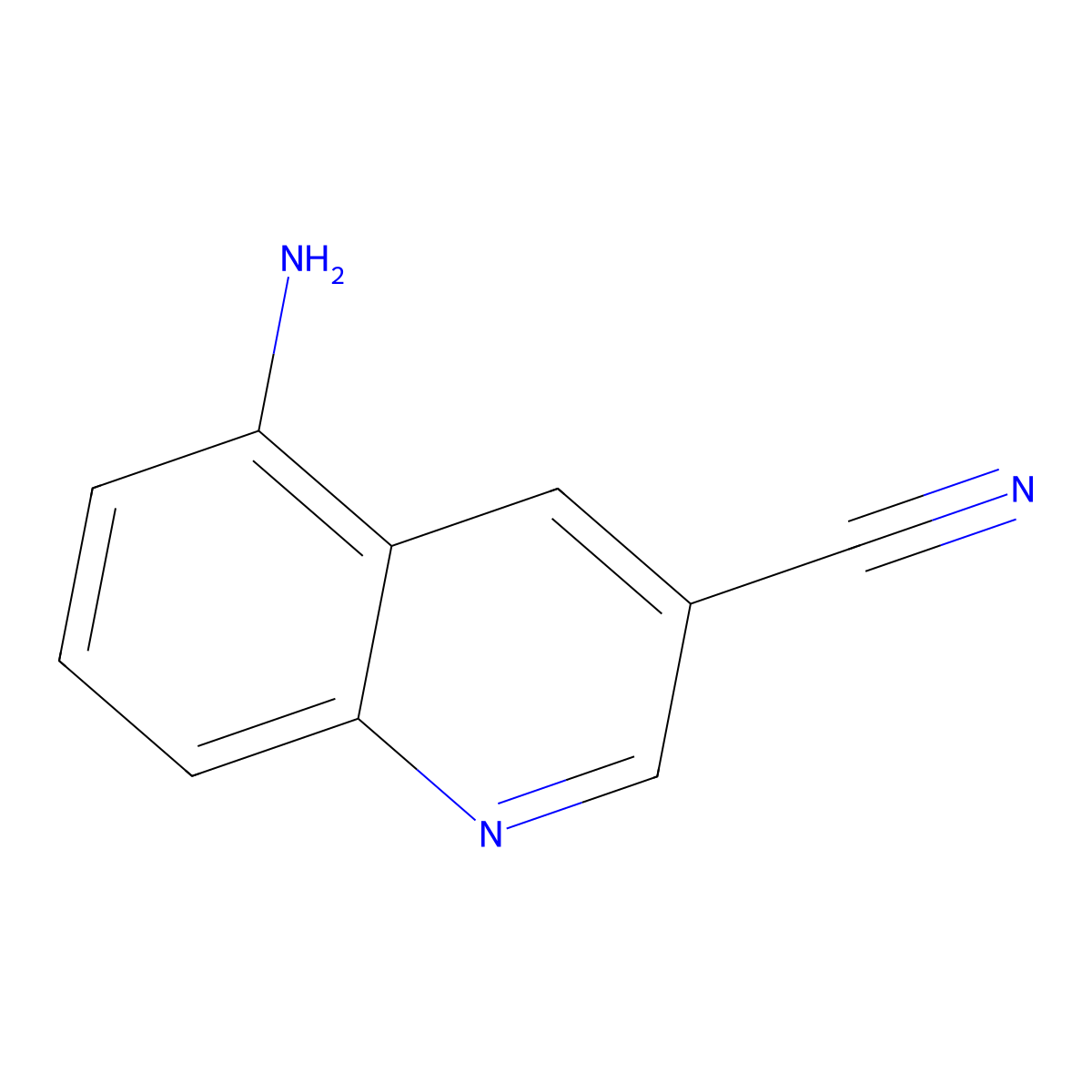 5-Aminoquinoline-3-carbonitrile molecular structure, CAS 2090560-32-8