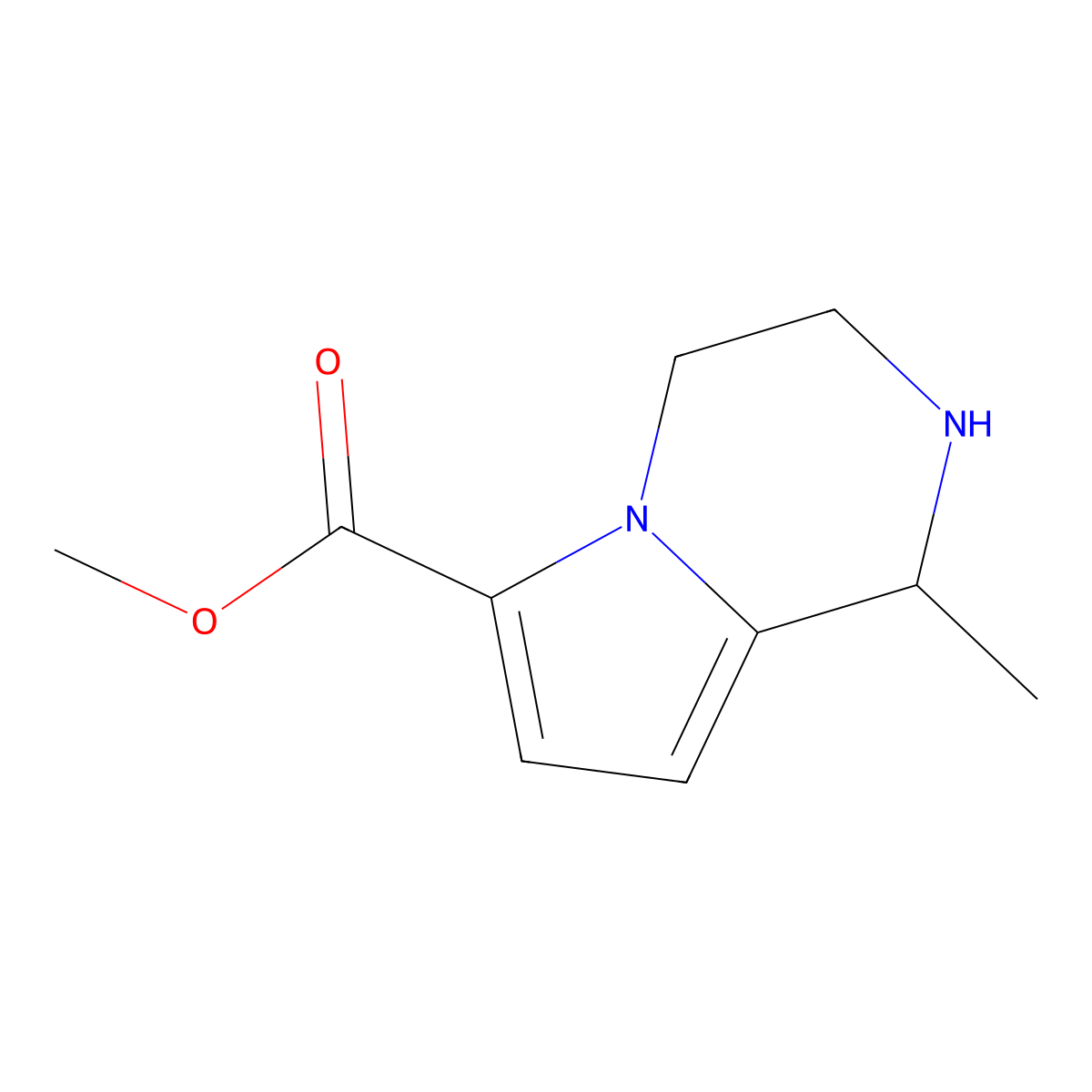 methyl 1-methyl-1H,2H,3H,4H-pyrrolo[1,2-a]pyrazine-6-carboxylate molecular structure, CAS 2090564-73-9