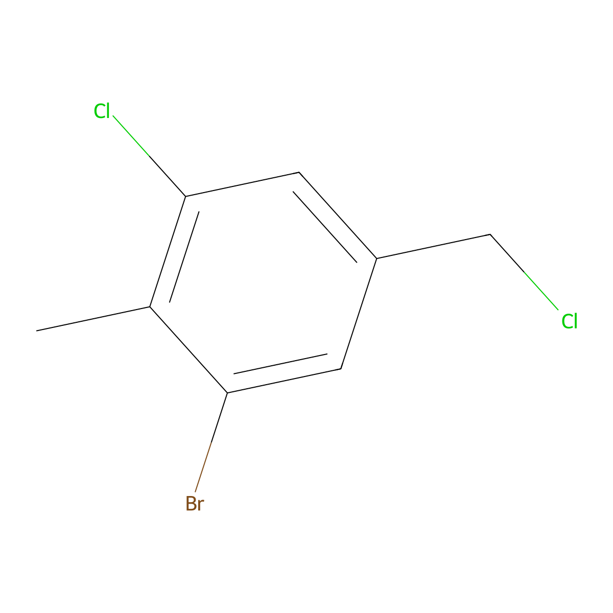 1-Bromo-3-chloro-5-(chloromethyl)-2-methylbenzene molecular structure, CAS 2090566-58-6