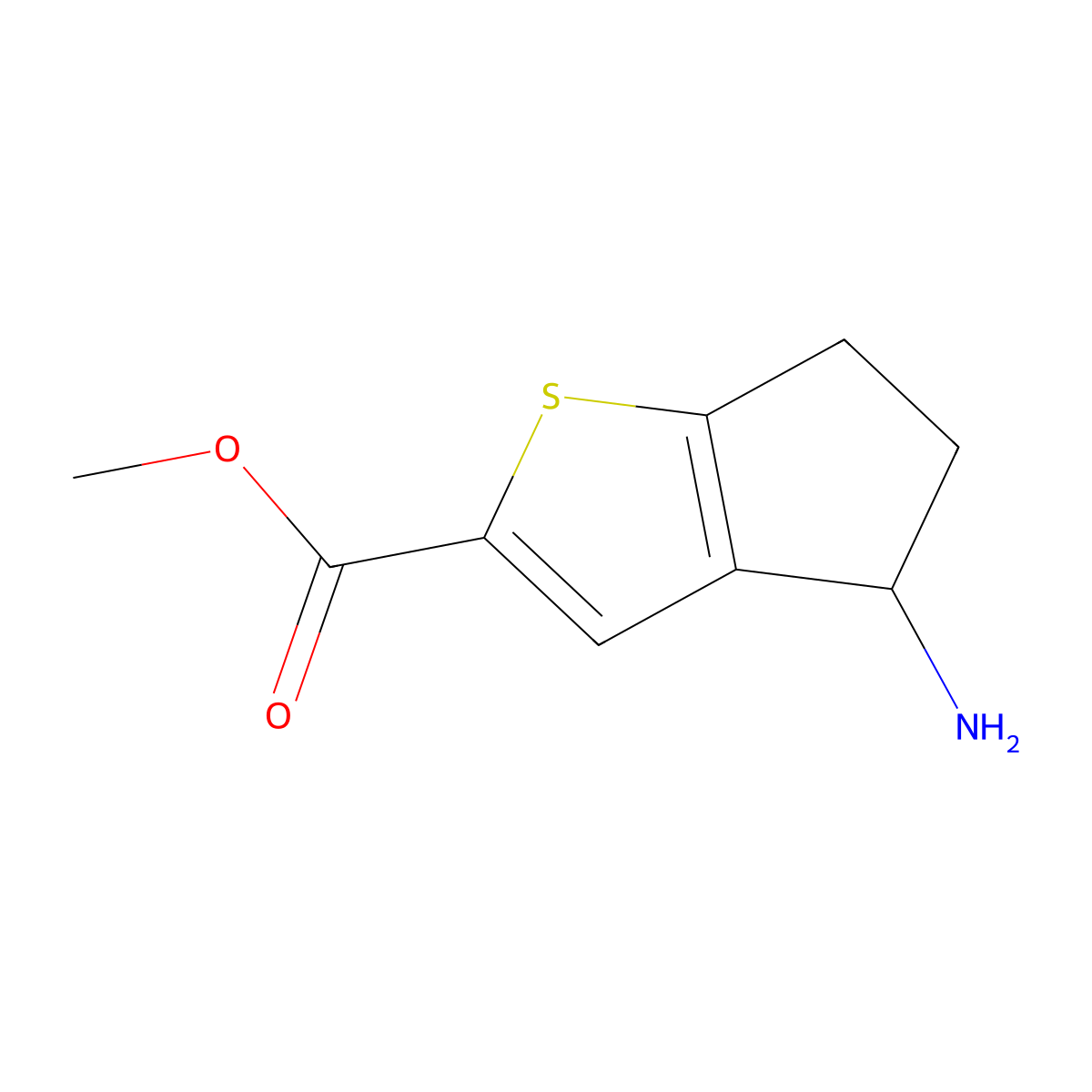methyl 4-amino-4H,5H,6H-cyclopenta[b]thiophene-2-carboxylate molecular structure, CAS 2090578-90-6