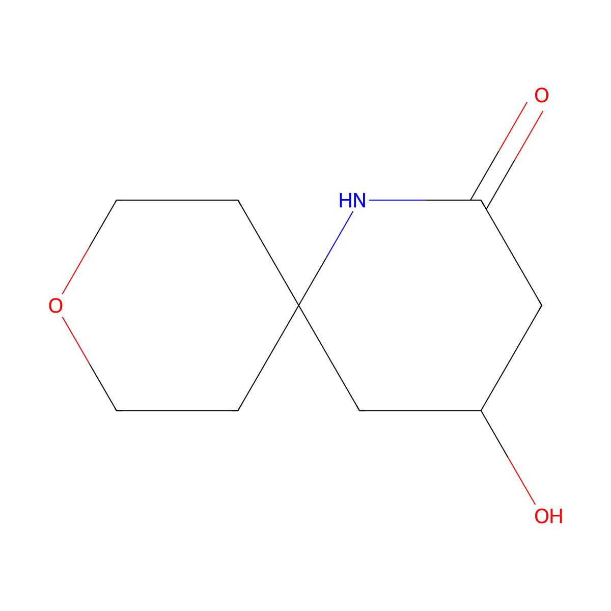 4-Hydroxy-9-oxa-1-azaspiro[5.5]undecan-2-one molecular structure, CAS 2090582-83-3