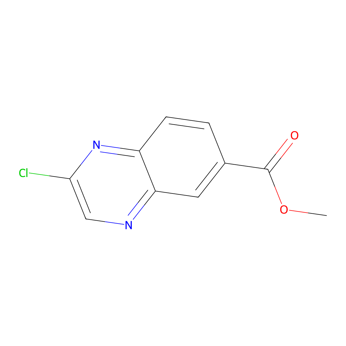Methyl 2-chloroquinoxaline-6-carboxylate molecular structure, CAS 2090584-49-7