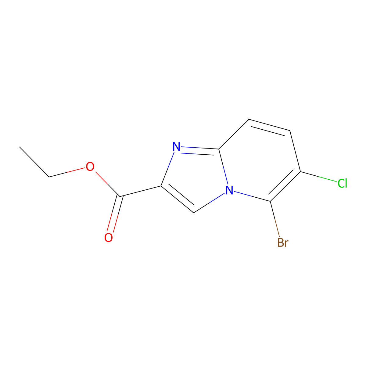 Ethyl 5-bromo-6-chloroimidazo[1,2-a]pyridine-2-carboxylate molecular structure, CAS 2090584-57-7