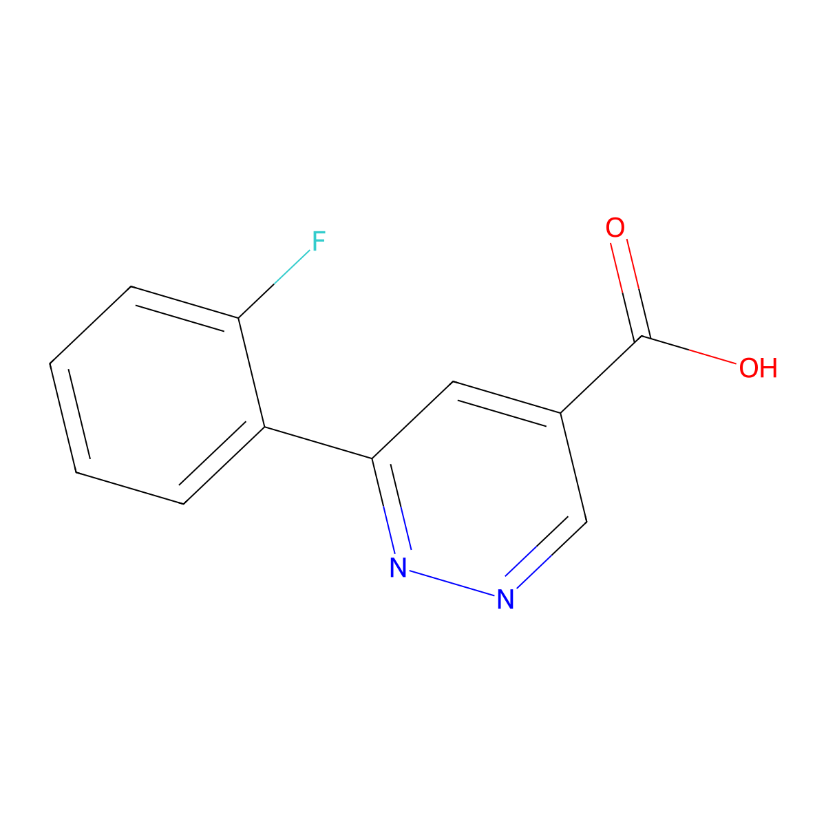 6-(2-Fluorophenyl)pyridazine-4-carboxylic acid molecular structure, CAS 2090585-03-6