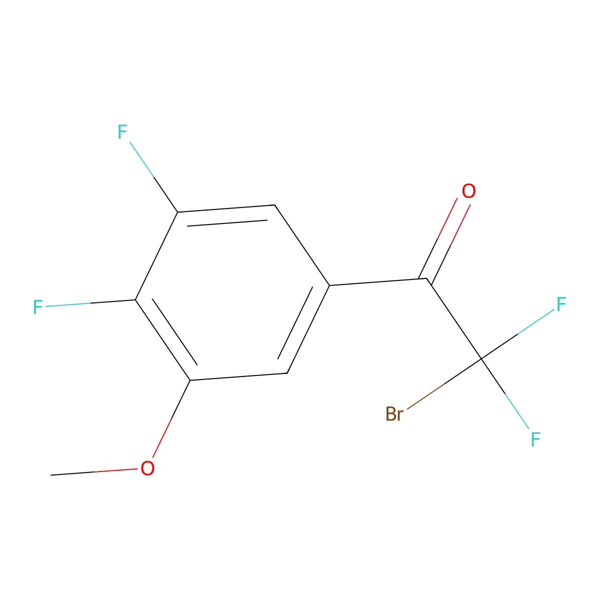2-Bromo-2,2-difluoro-1-(3,4-difluoro-5-methoxyphenyl)ethanone molecular structure, CAS 2090585-61-6