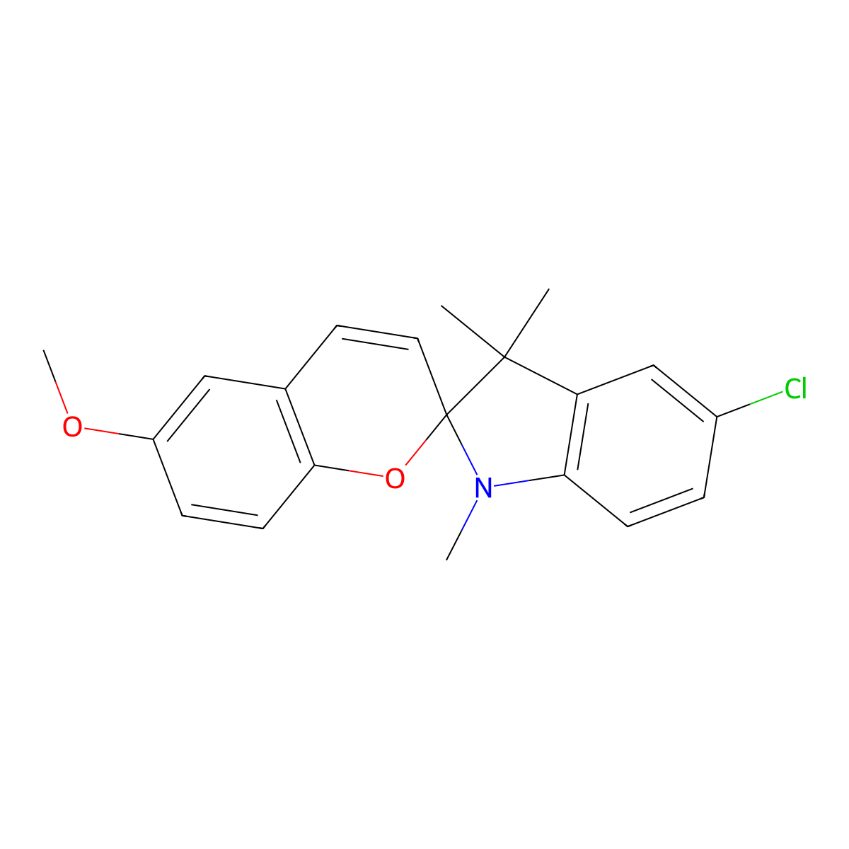 5'-Chloro-6-methoxy-1',3',3'-trimethyl-1',3'-dihydrospiro[chromene-2,2'-indole] molecular structure, CAS 209059-33-6