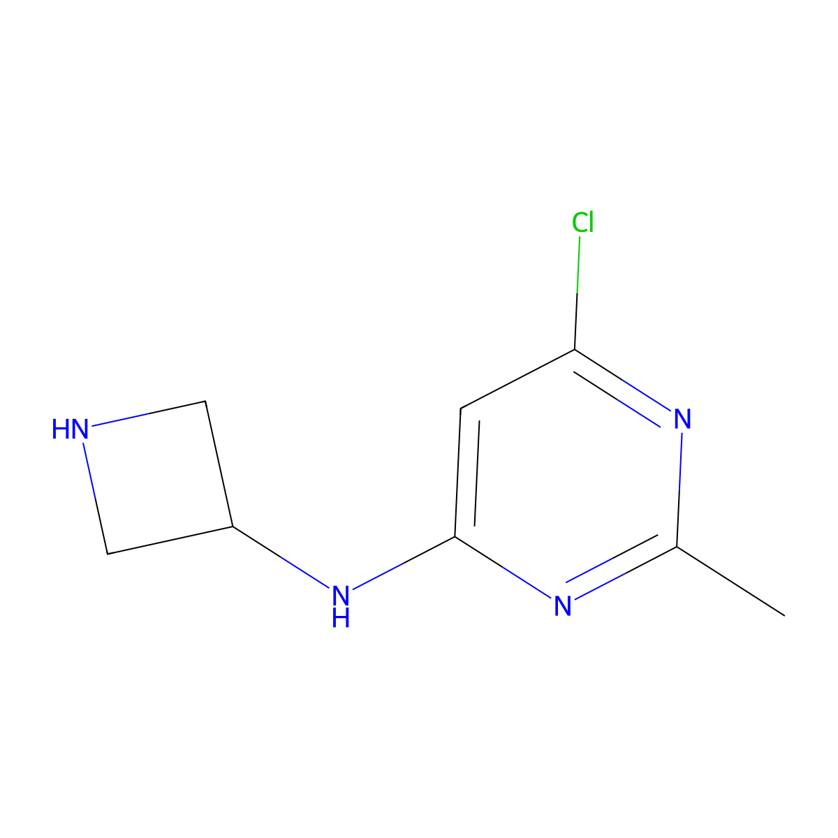 N-(azetidin-3-yl)-6-chloro-2-methylpyrimidin-4-amine molecular structure, CAS 2090590-40-0