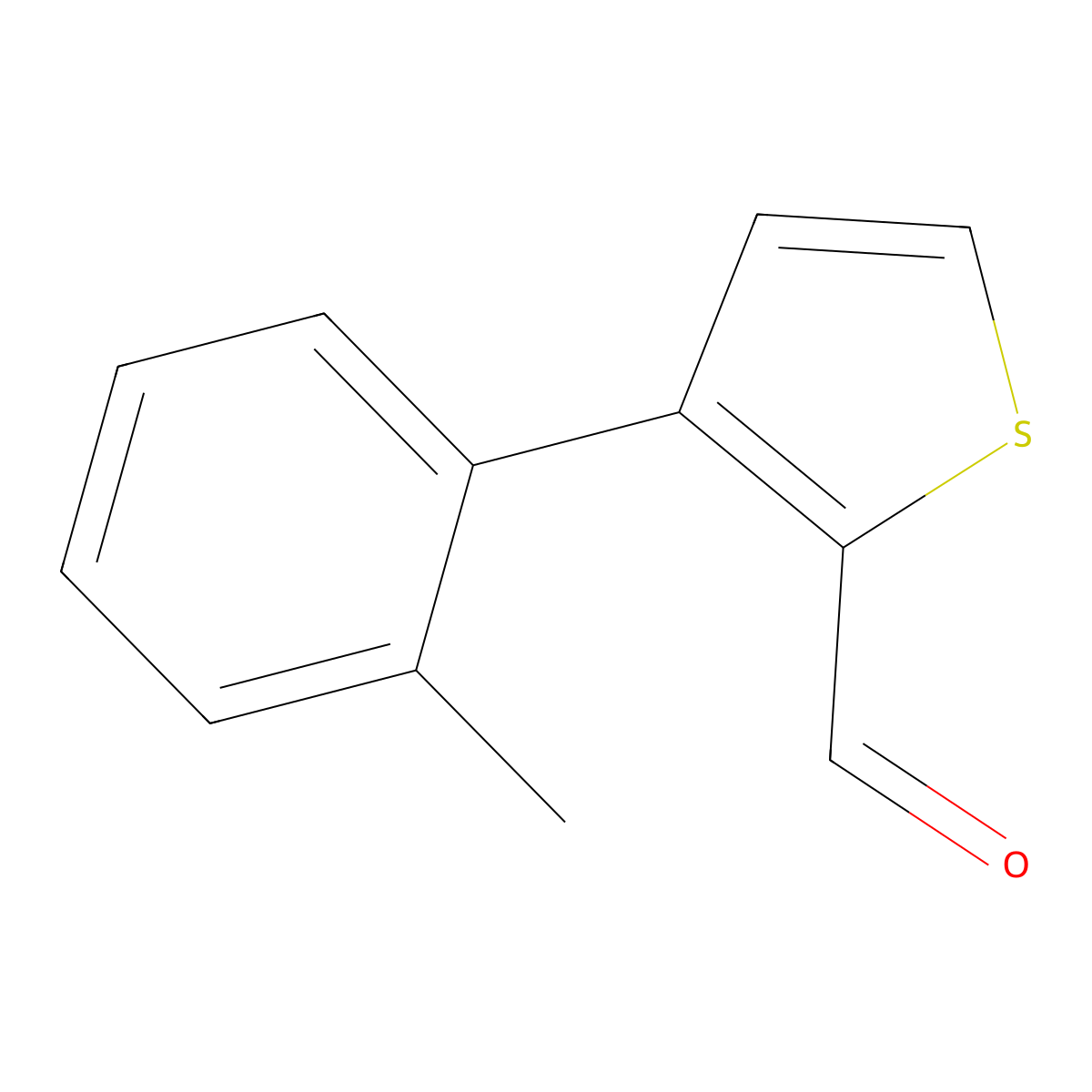 3-(2-Methylphenyl)thiophene-2-carbaldehyde molecular structure, CAS 2090594-18-4