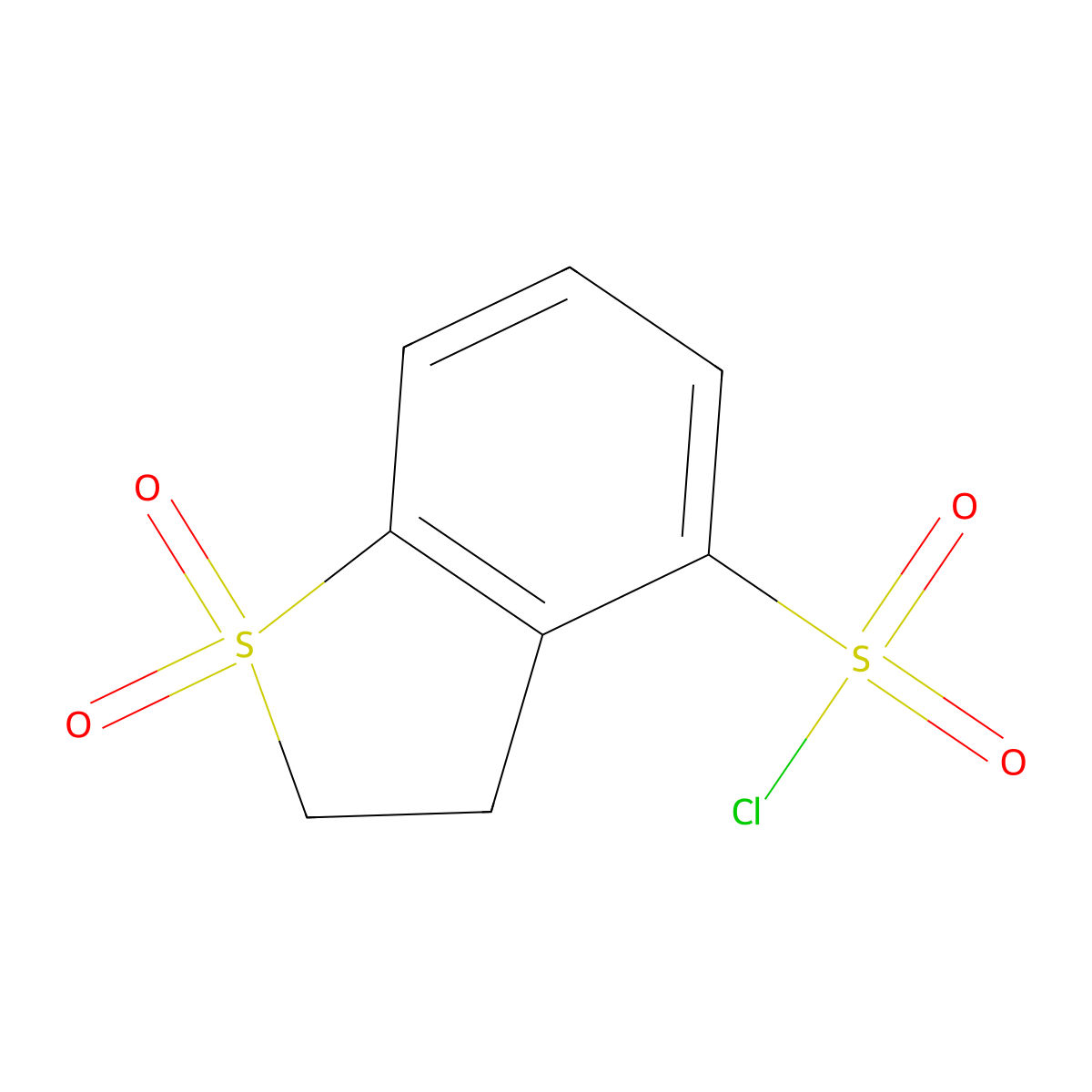 1,1-Dioxo-2,3-dihydro-1lambda6-benzothiophene-4-sulfonyl chloride molecular structure, CAS 2090595-47-2