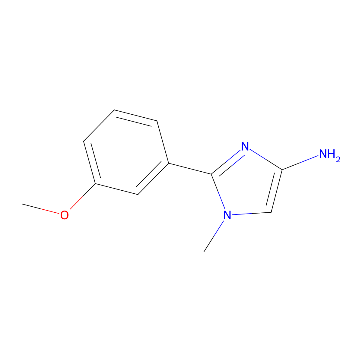 2-(3-methoxyphenyl)-1-methyl-1H-imidazol-4-amine molecular structure, CAS 2090599-94-1