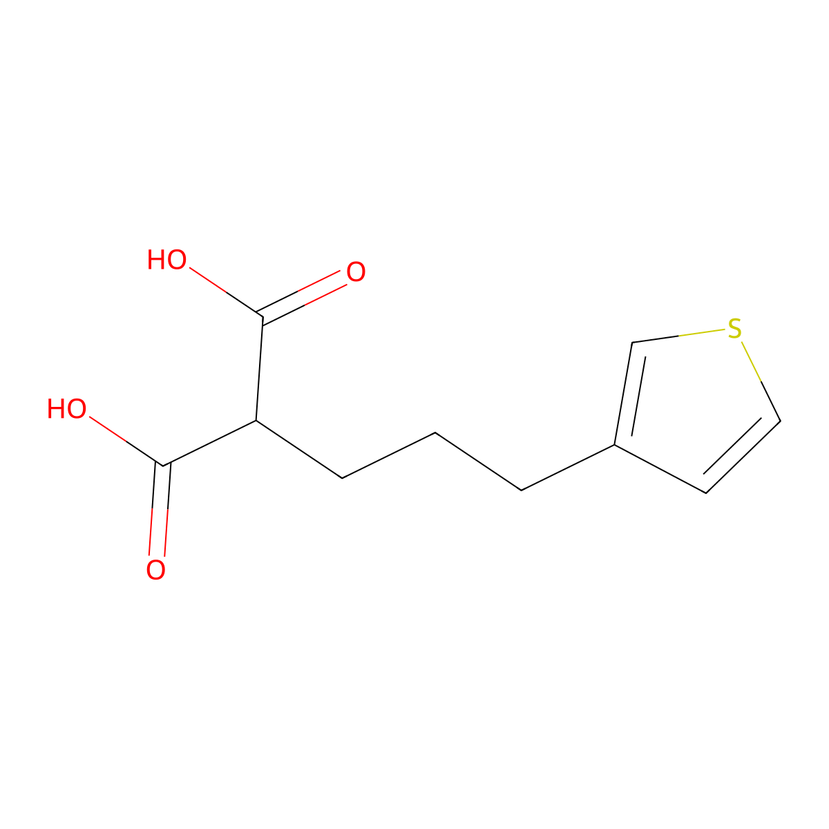 2-[3-(3-Thienyl)propyl]propanedioic acid molecular structure, CAS 20906-03-0