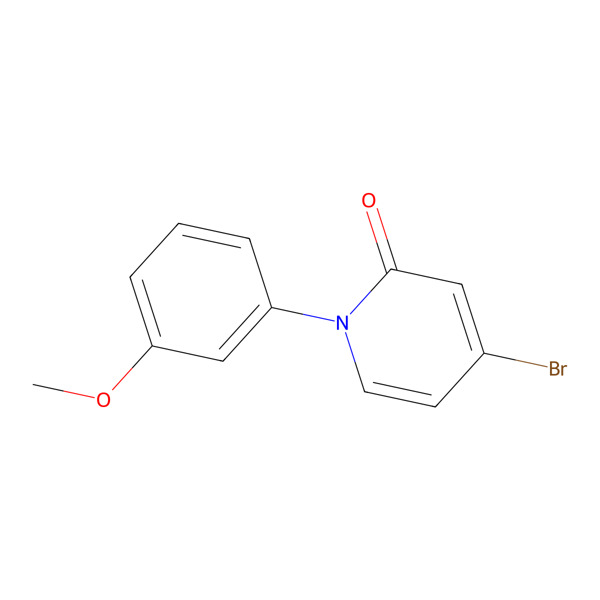4-Bromo-1-(3-methoxyphenyl)pyridin-2(1H)-one molecular structure, CAS 2090600-22-7