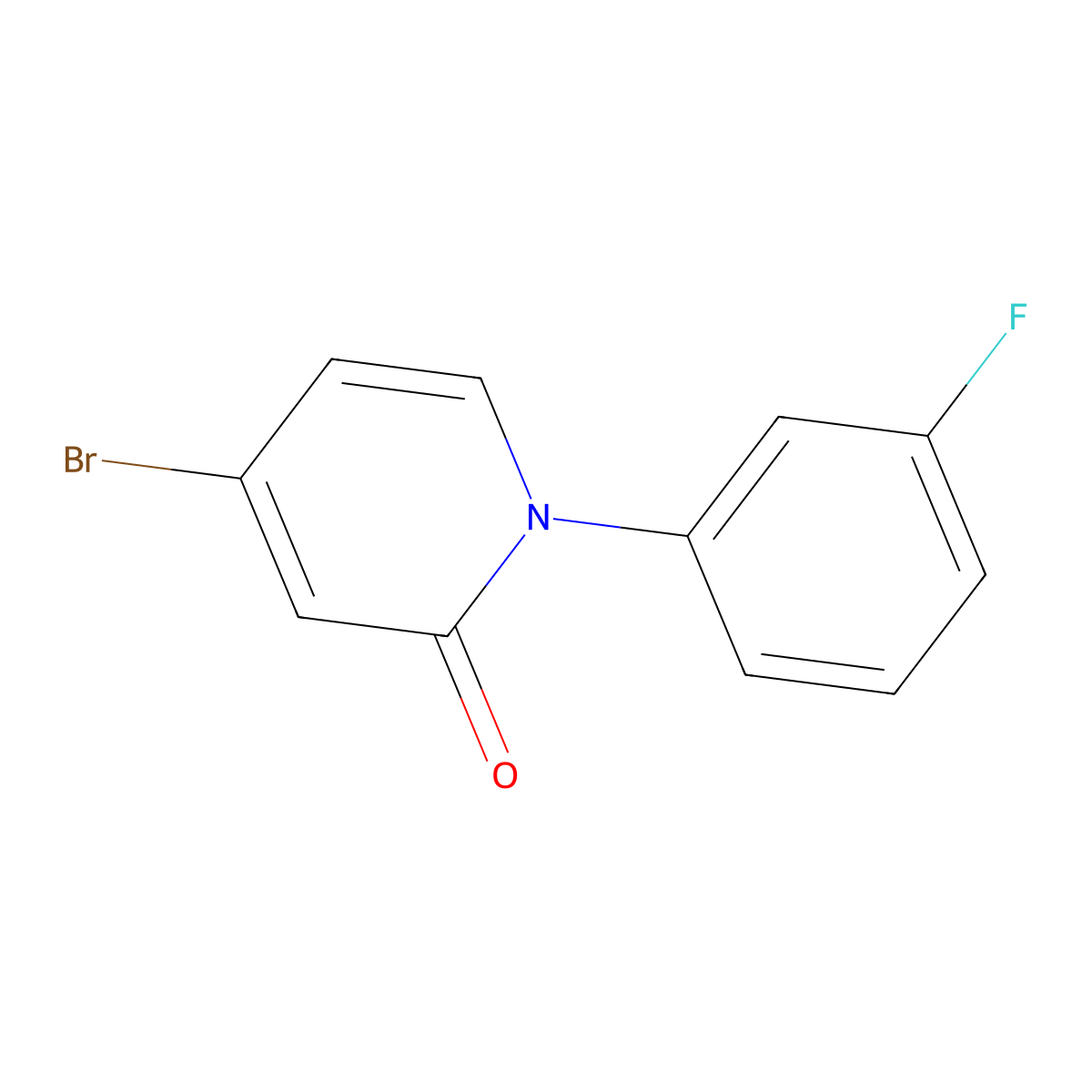 4-Bromo-1-(3-fluorophenyl)pyridin-2(1H)-one molecular structure, CAS 2090600-25-0