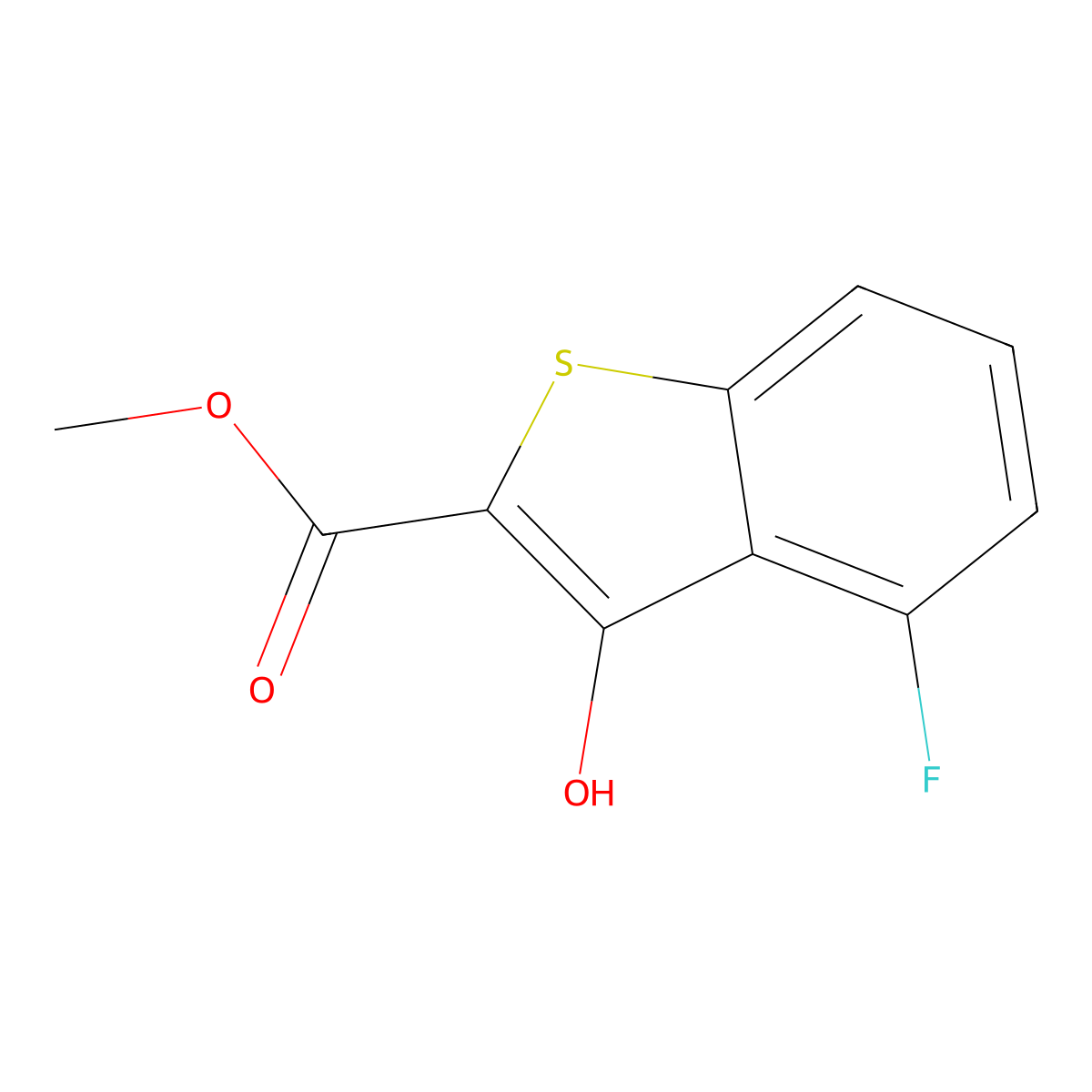 Methyl 4-fluoro-3-hydroxybenzo[b]thiophene-2-carboxylate molecular structure, CAS 2090601-91-3