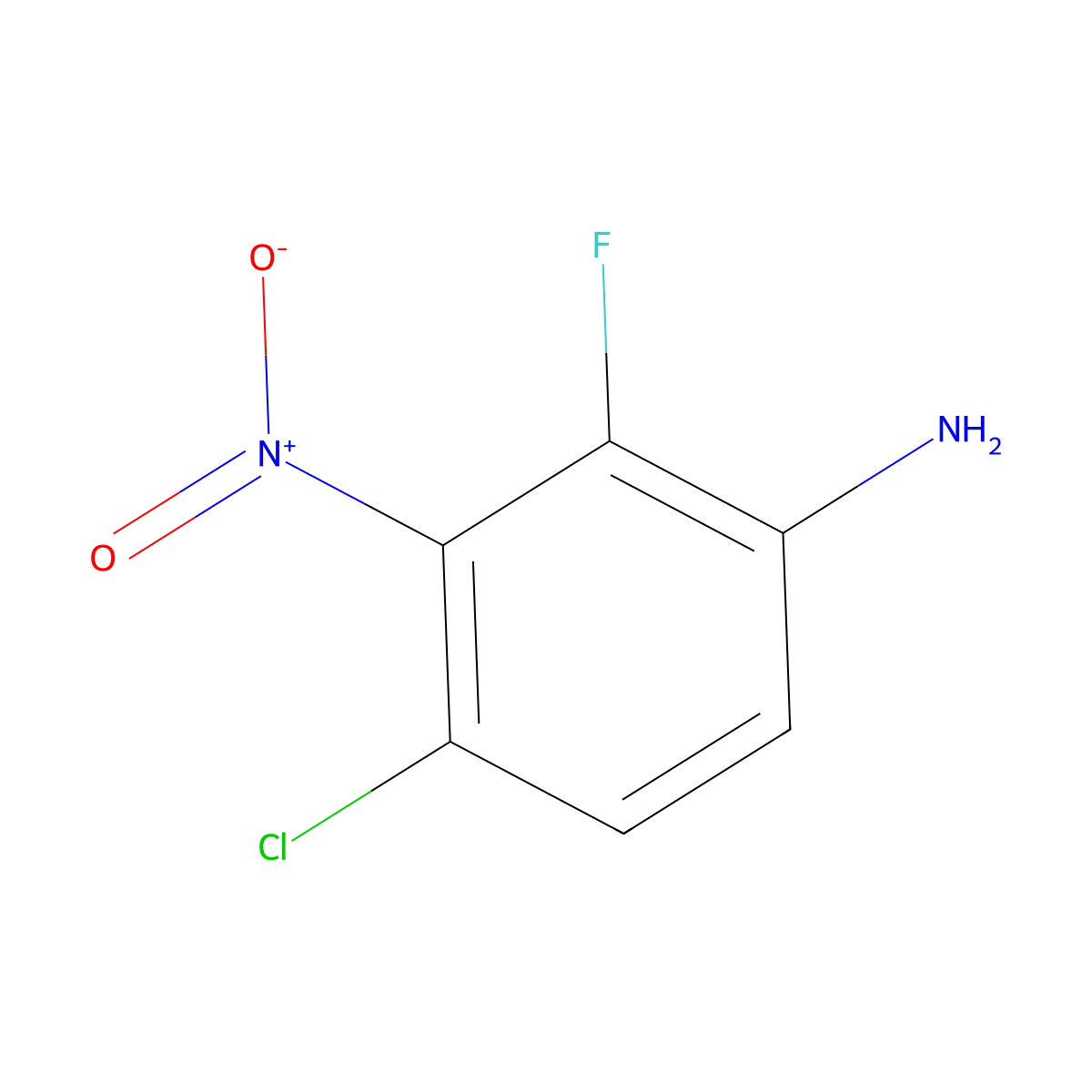 4-Chloro-2-fluoro-3-nitro-phenylamine molecular structure, CAS 2090607-05-7