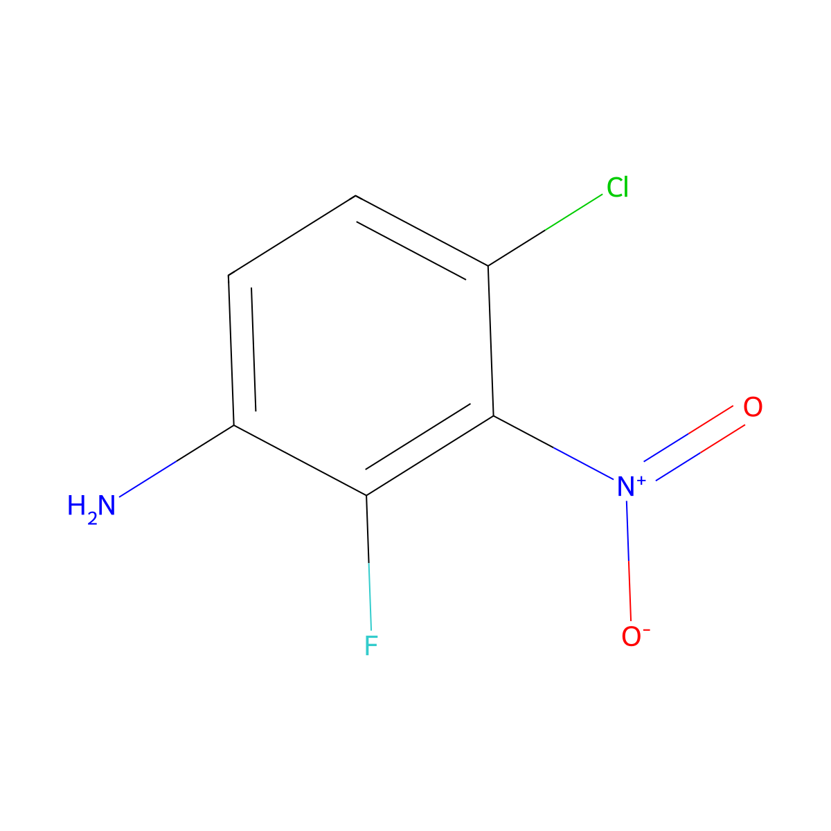 4-Chloro-2-fluoro-3-nitro-phenylamine molecular structure, CAS 2090607-05-7