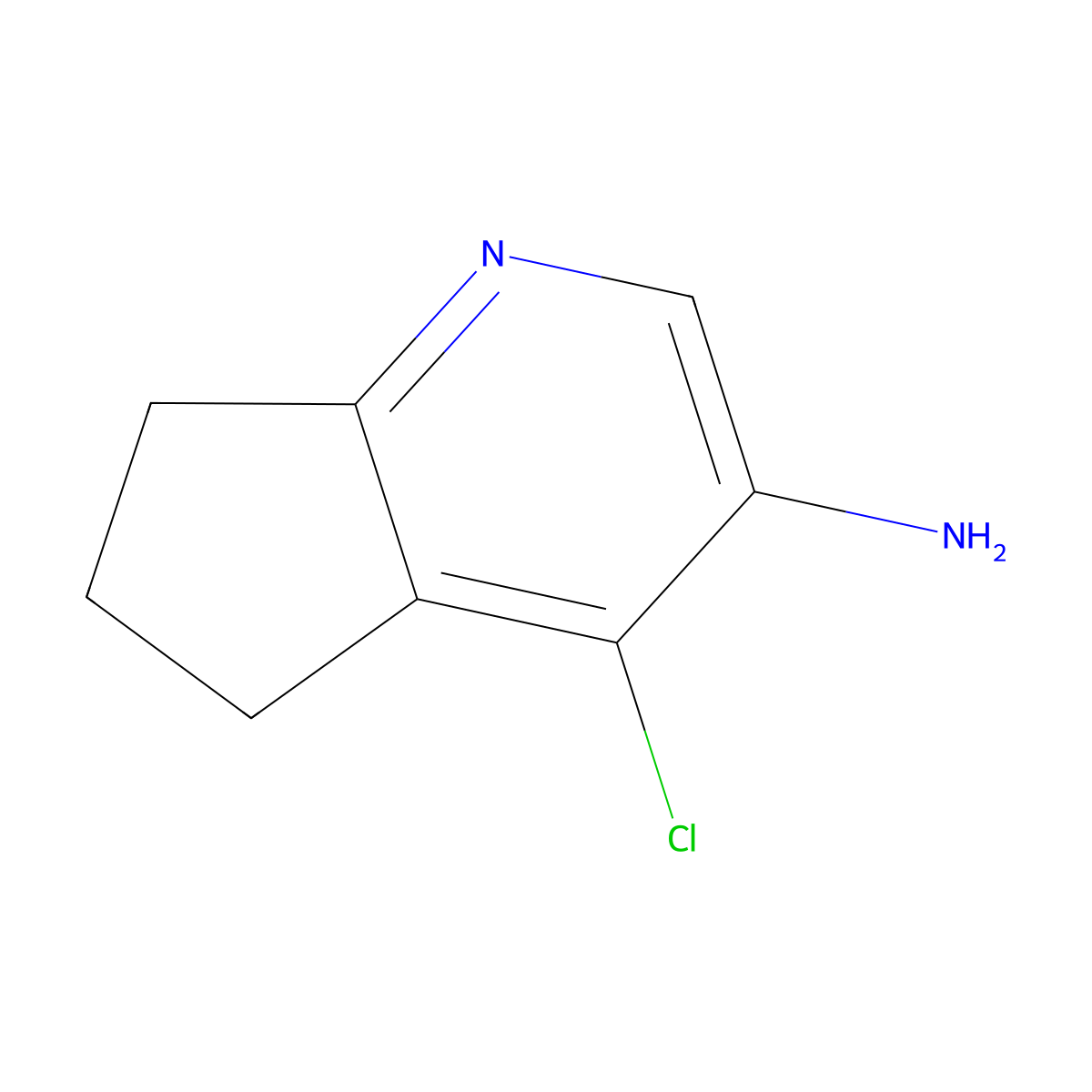 4-Chloro-6,7-dihydro-5H-cyclopenta[B]pyridin-3-amine molecular structure, CAS 2090609-58-6