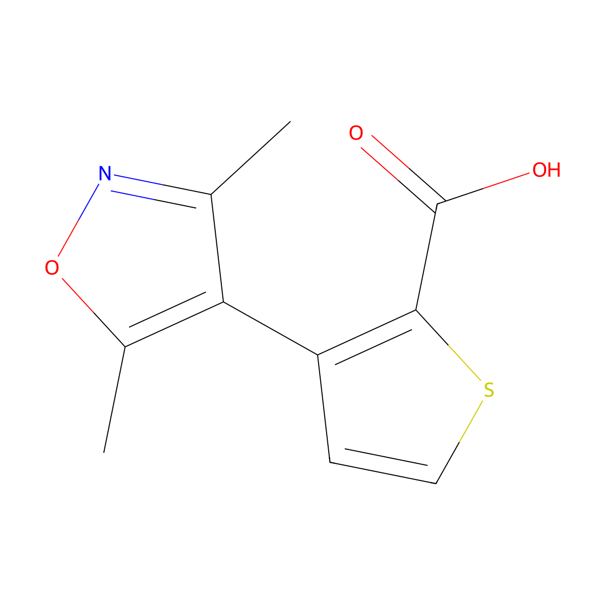 3-(Dimethyl-1,2-oxazol-4-yl)thiophene-2-carboxylic acid molecular structure, CAS 2090612-94-3