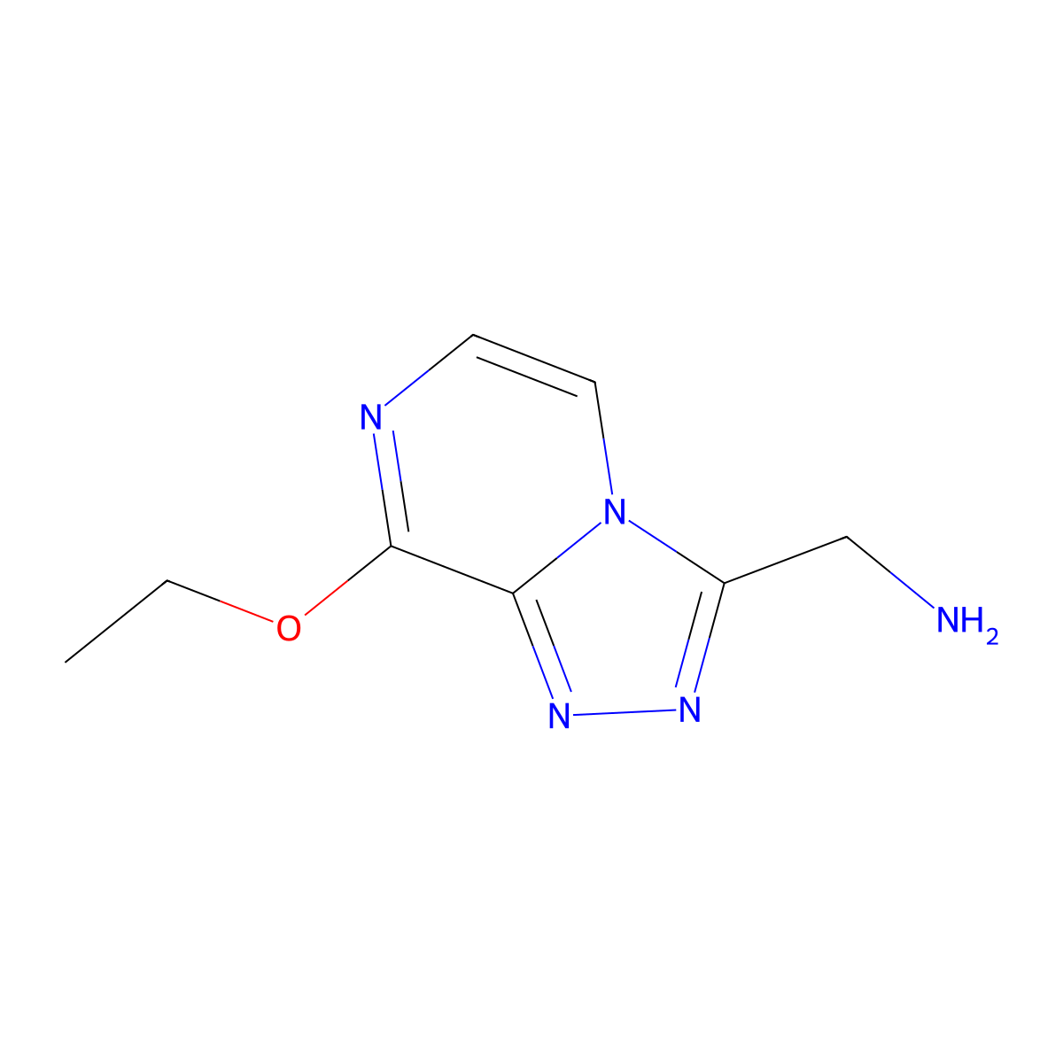 (8-Ethoxy-[1,2,4]triazolo[4,3-a]pyrazin-3-yl)methanamine molecular structure, CAS 2090613-10-6