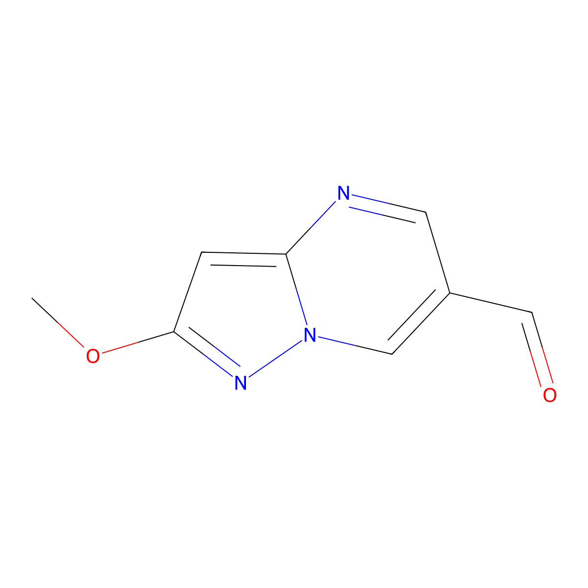 2-Methoxypyrazolo[1,5-a]pyrimidine-6-carbaldehyde molecular structure, CAS 2090613-55-9