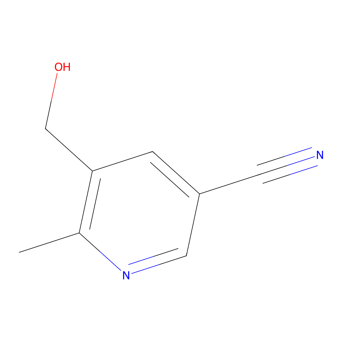 5-(Hydroxymethyl)-6-methylnicotinonitrile molecular structure, CAS 2090614-20-1