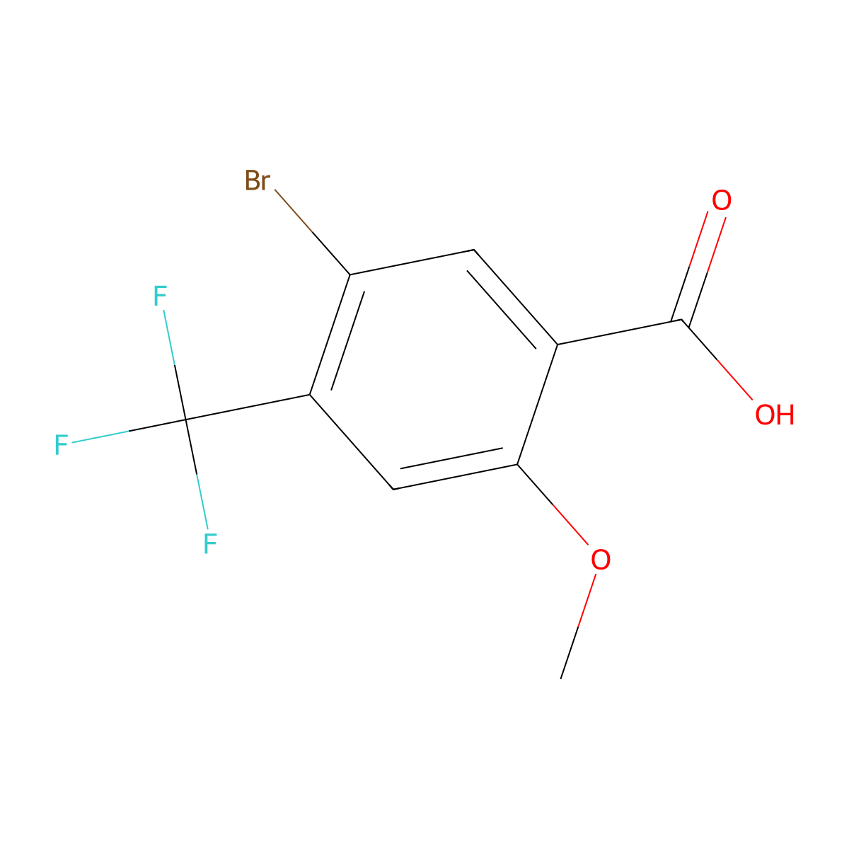 5-Bromo-2-methoxy-4-(trifluoromethyl)benzoic acid molecular structure, CAS 2090618-38-3