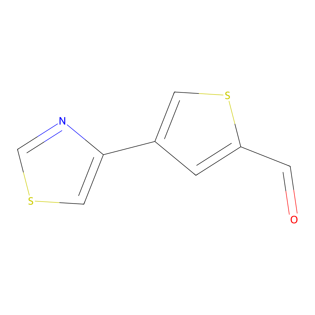 4-(1,3-Thiazol-4-yl)thiophene-2-carbaldehyde molecular structure, CAS 2090619-66-0