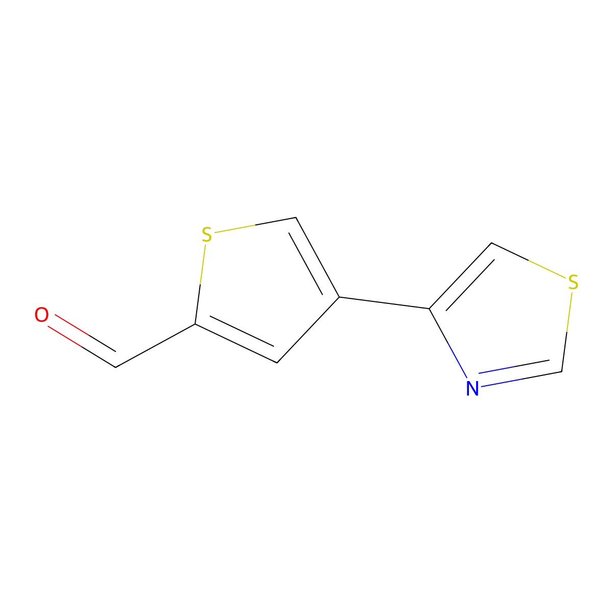4-(1,3-Thiazol-4-yl)thiophene-2-carbaldehyde molecular structure, CAS 2090619-66-0