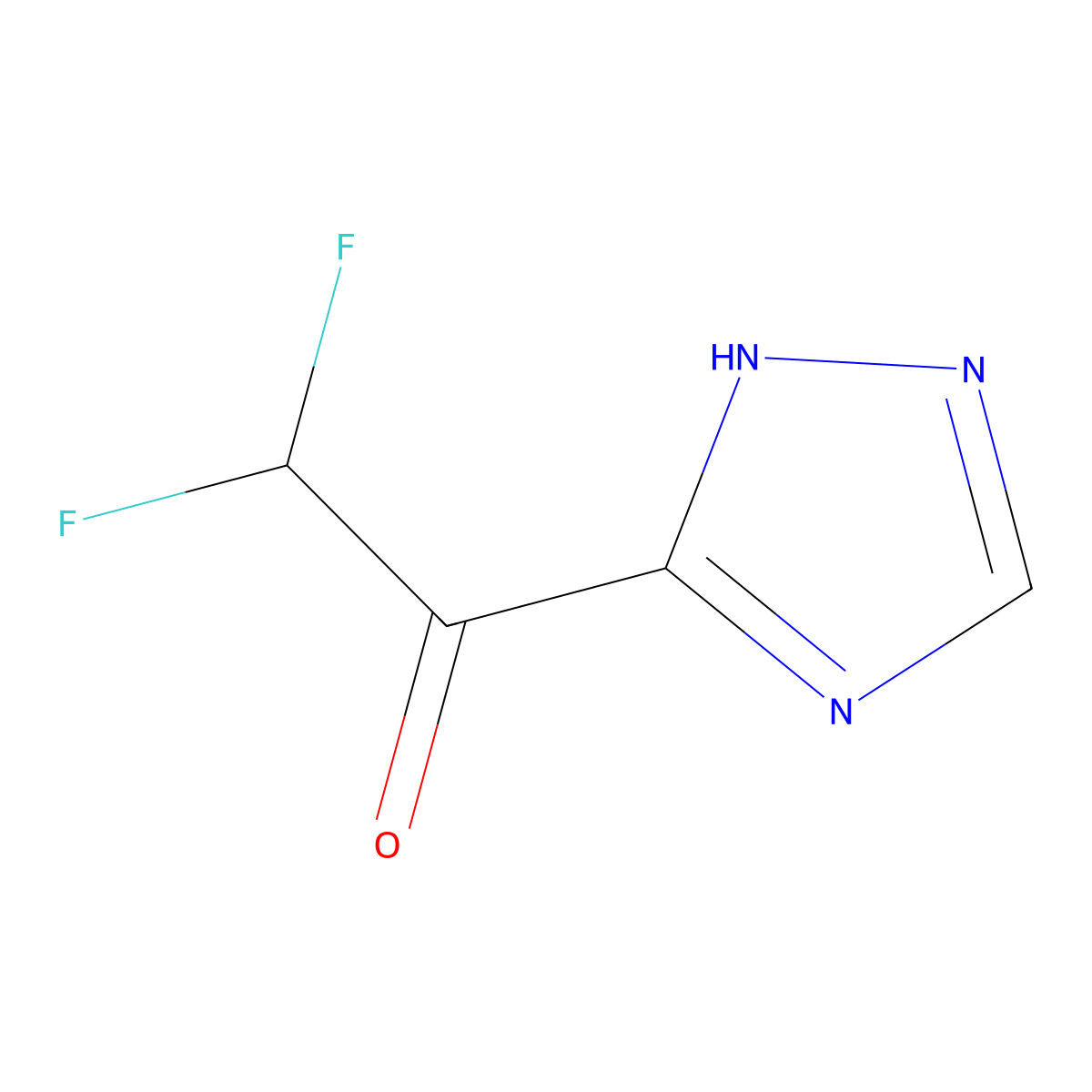 2,2-difluoro-1-(1H-1,2,4-triazol-3-yl)ethan-1-one molecular structure, CAS 2090624-25-0
