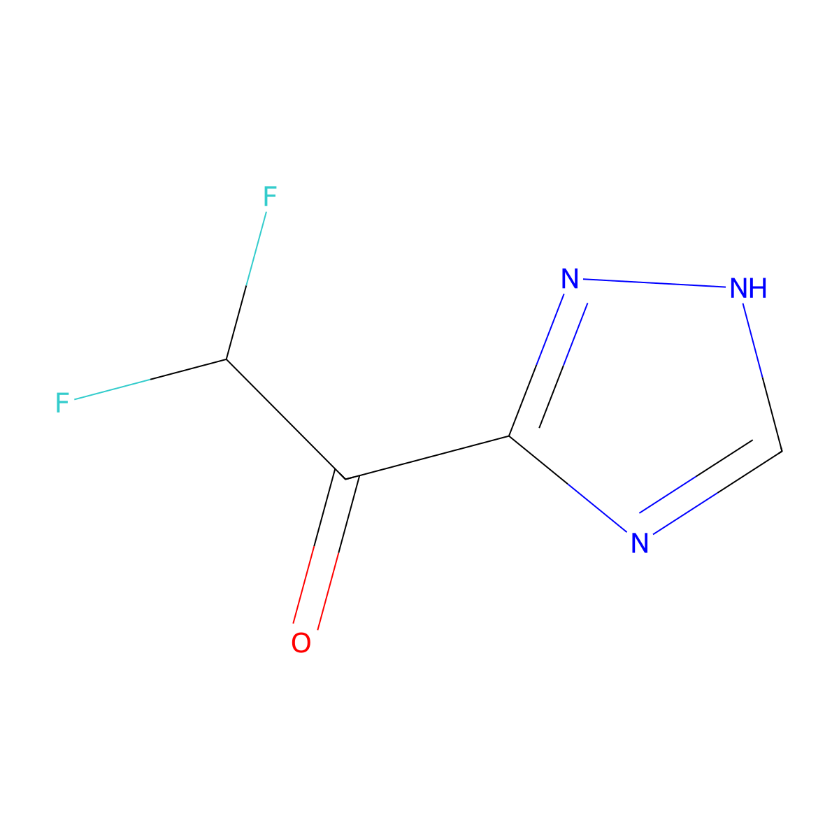 2,2-difluoro-1-(1H-1,2,4-triazol-3-yl)ethan-1-one molecular structure, CAS 2090624-25-0