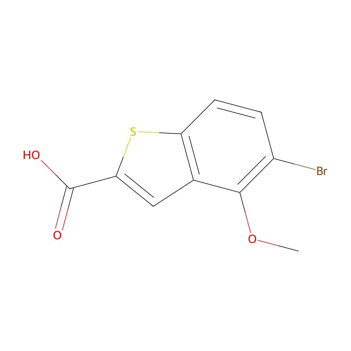 5-Bromo-4-methoxybenzo[b]thiophene-2-carboxylic acid molecular structure, CAS 2090626-86-9