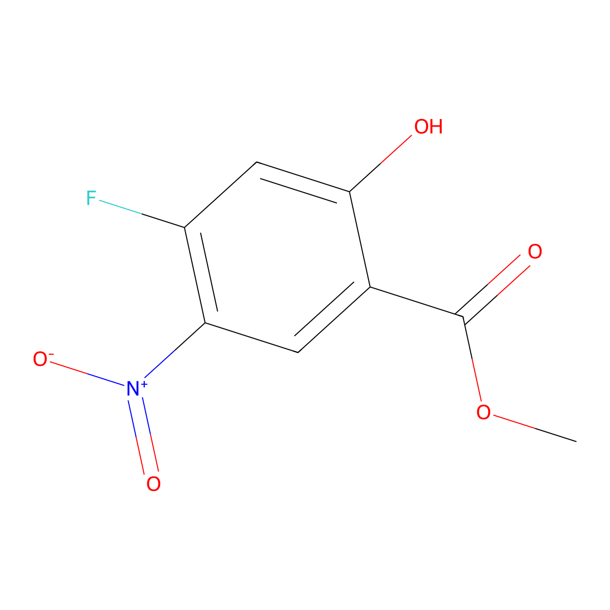 Methyl 4-fluoro-2-hydroxy-5-nitrobenzoate molecular structure, CAS 2090627-88-4