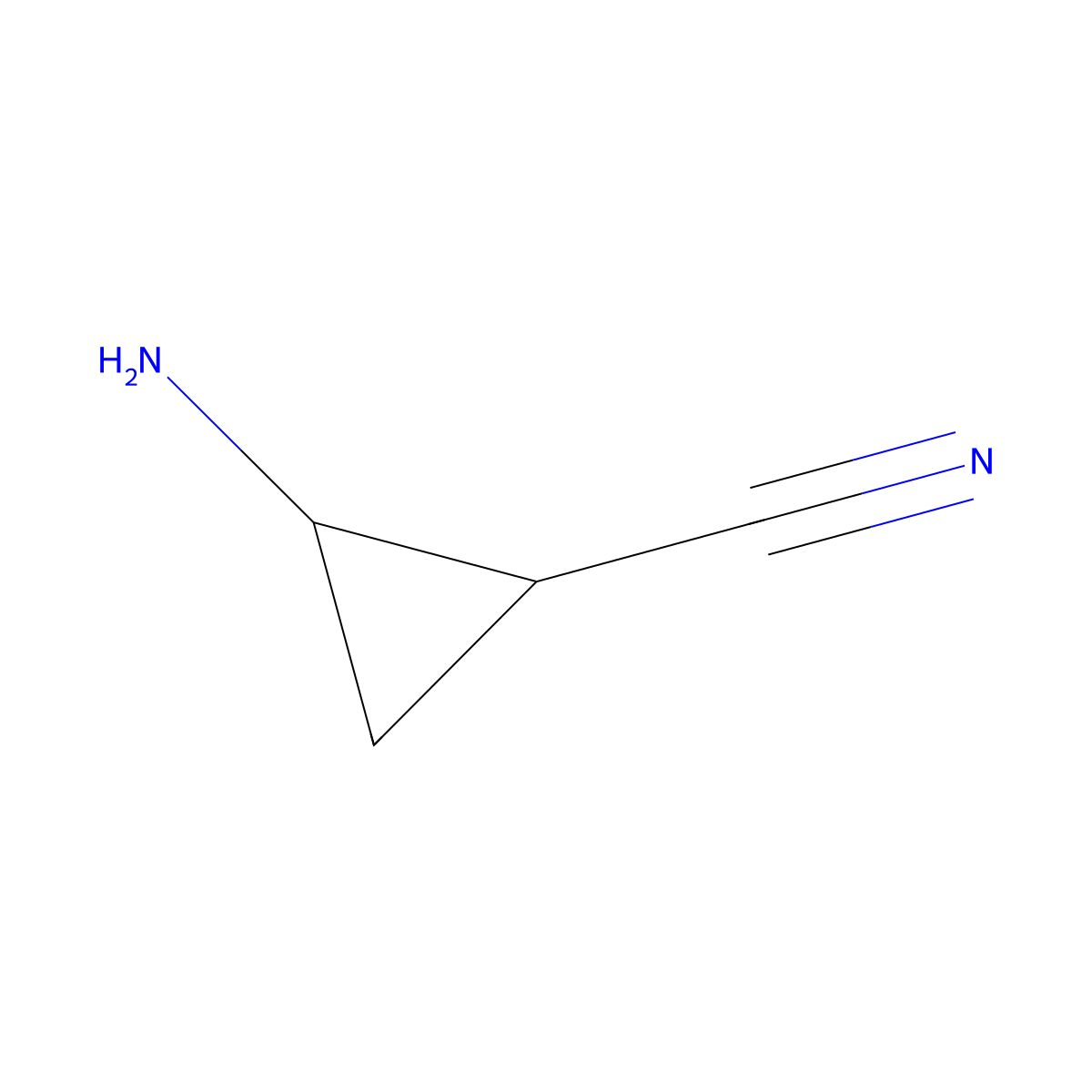 2-Aminocyclopropane-1-carbonitrile molecular structure, CAS 2090628-05-8