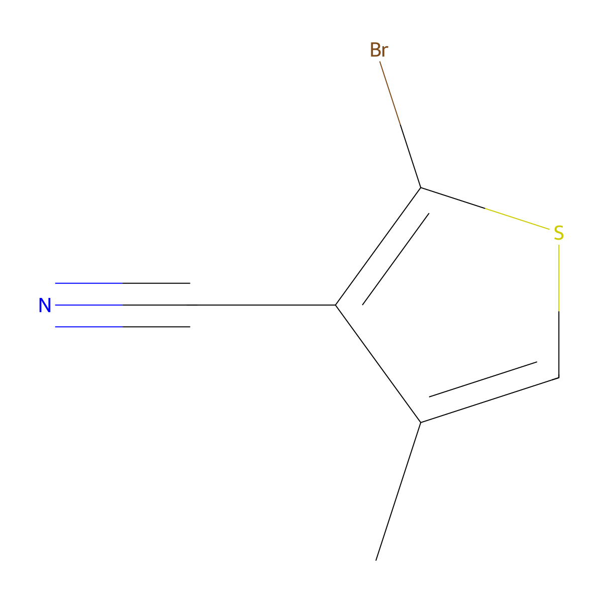 2-Bromo-4-methylthiophene-3-carbonitrile molecular structure, CAS 2090630-95-6