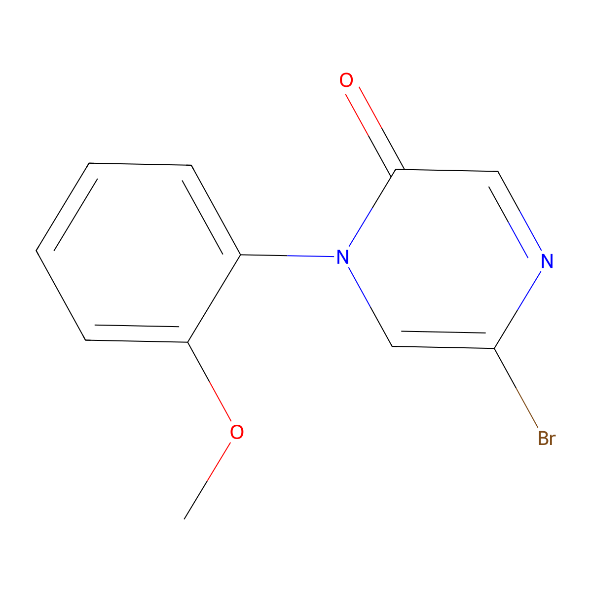 5-Bromo-1-(2-methoxyphenyl)pyrazin-2(1H)-one molecular structure, CAS 2090632-63-4