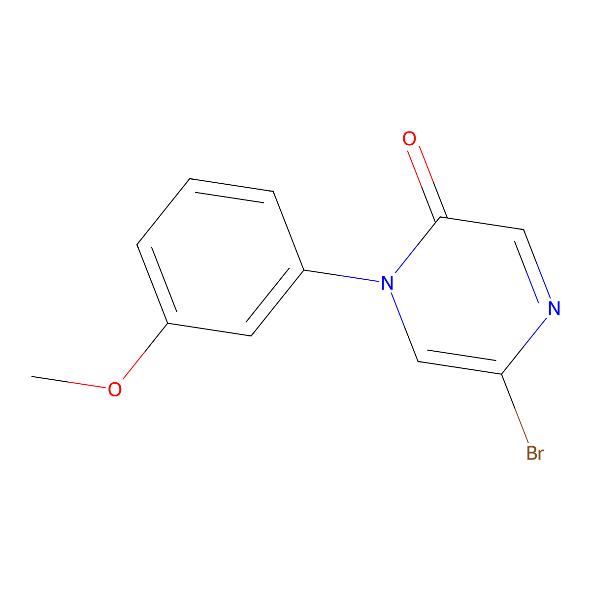 5-Bromo-1-(3-methoxyphenyl)pyrazin-2(1H)-one molecular structure, CAS 2090632-66-7