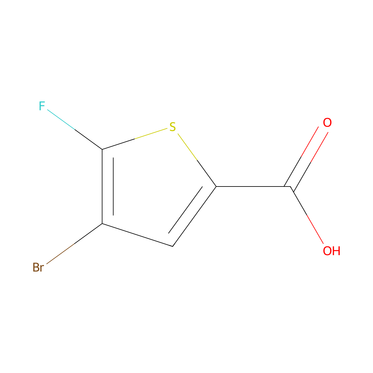4-Bromo-5-fluorothiophene-2-carboxylic acid molecular structure, CAS 2090639-28-2