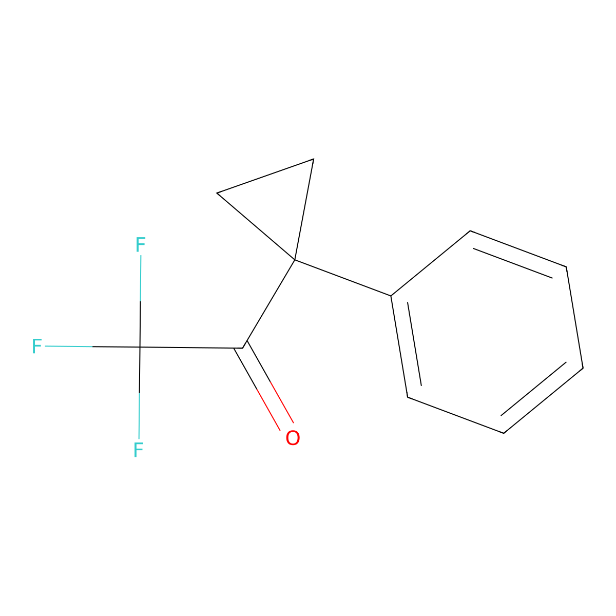 2,2,2-Trifluoro-1-(1-phenylcyclopropyl)ethan-1-one molecular structure, CAS 2090641-75-9