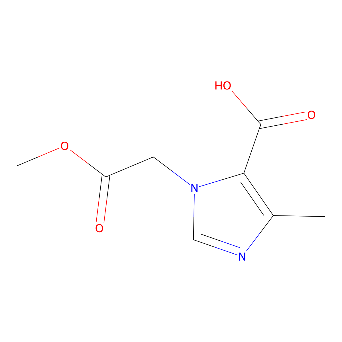 1-(2-methoxy-2-oxoethyl)-4-methyl-1H-imidazole-5-carboxylic acid molecular structure, CAS 2090647-75-7