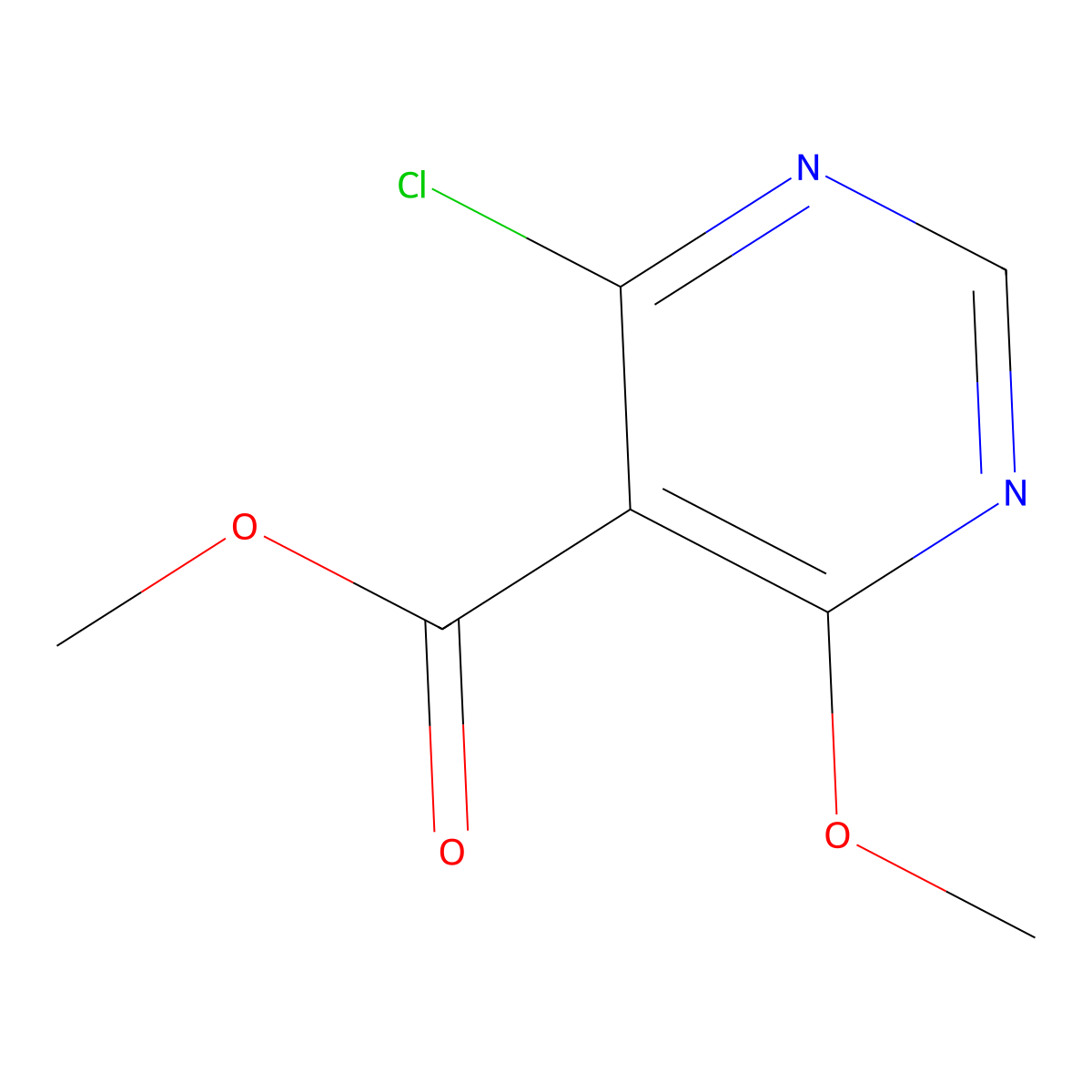 Methyl 4-chloro-6-methoxypyrimidine-5-carboxylate molecular structure, CAS 2090647-91-7