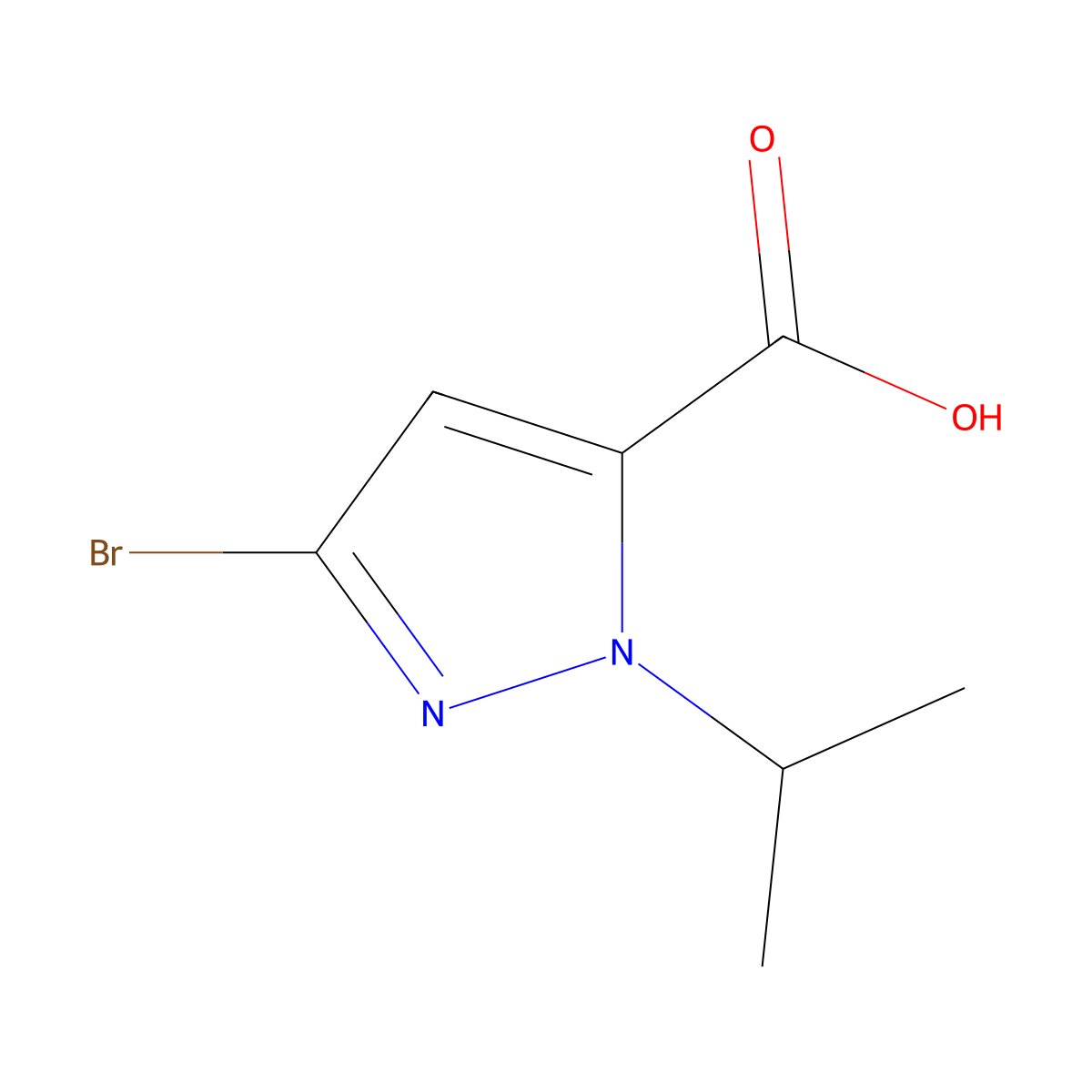 3-bromo-1-(propan-2-yl)-1H-pyrazole-5-carboxylicacid molecular structure, CAS 2090648-14-7