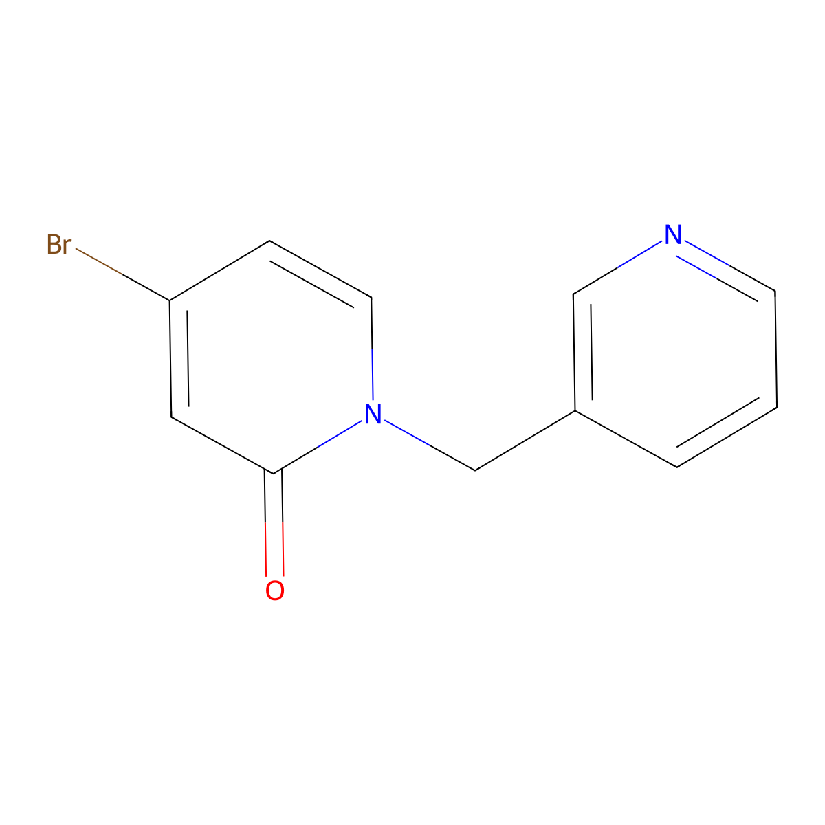 4-Bromo-1-(pyridin-3-ylmethyl)pyridin-2(1H)-one molecular structure, CAS 2090651-53-7