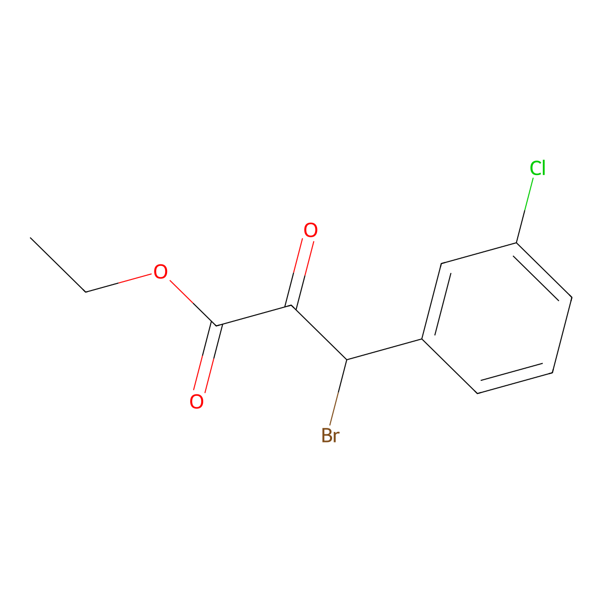 Ethyl 3-bromo-3-(3-chlorophenyl)-2-oxopropanoate molecular structure, CAS 2090652-13-2