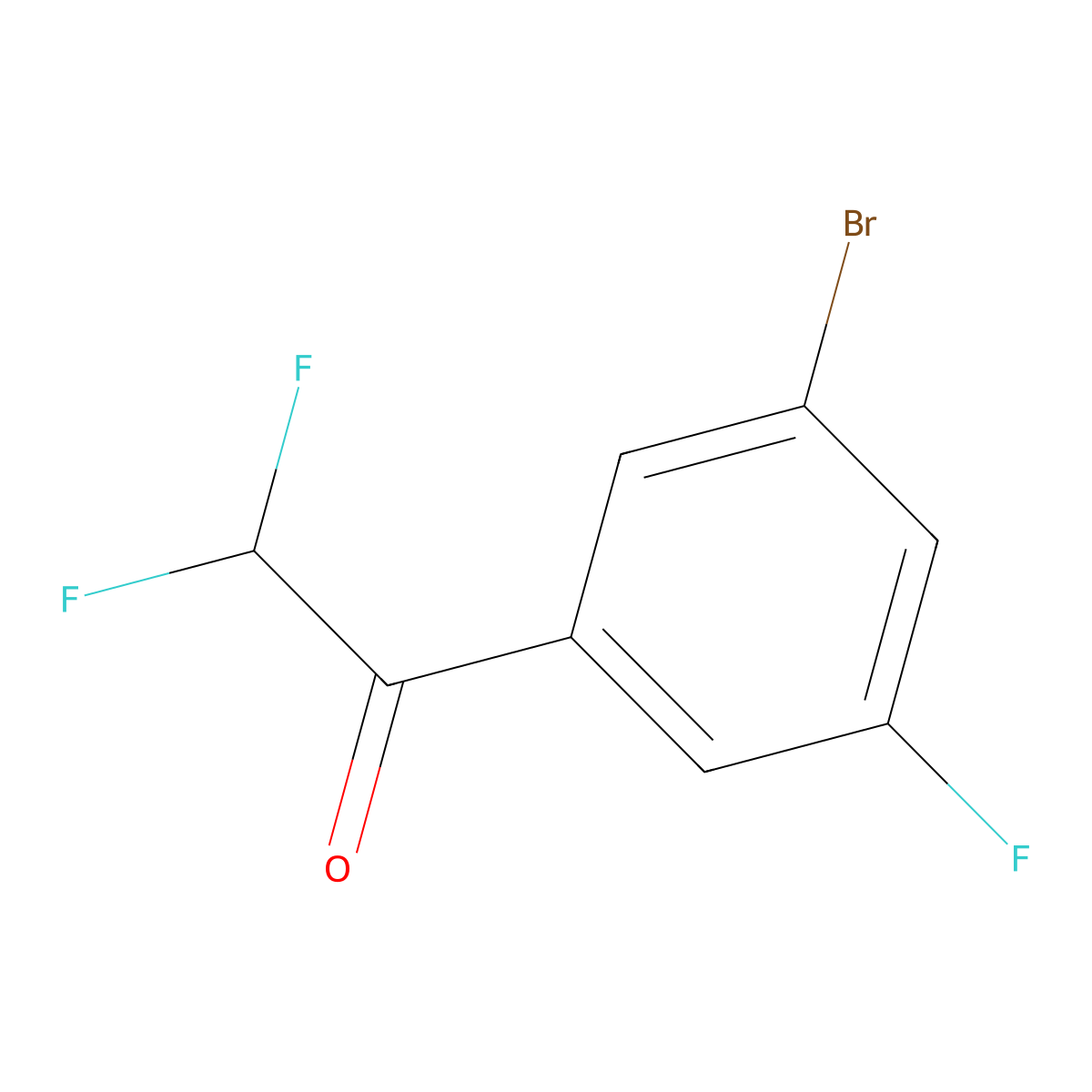 1-(3-Bromo-5-fluorophenyl)-2,2-difluoroethan-1-one molecular structure, CAS 2090652-17-6