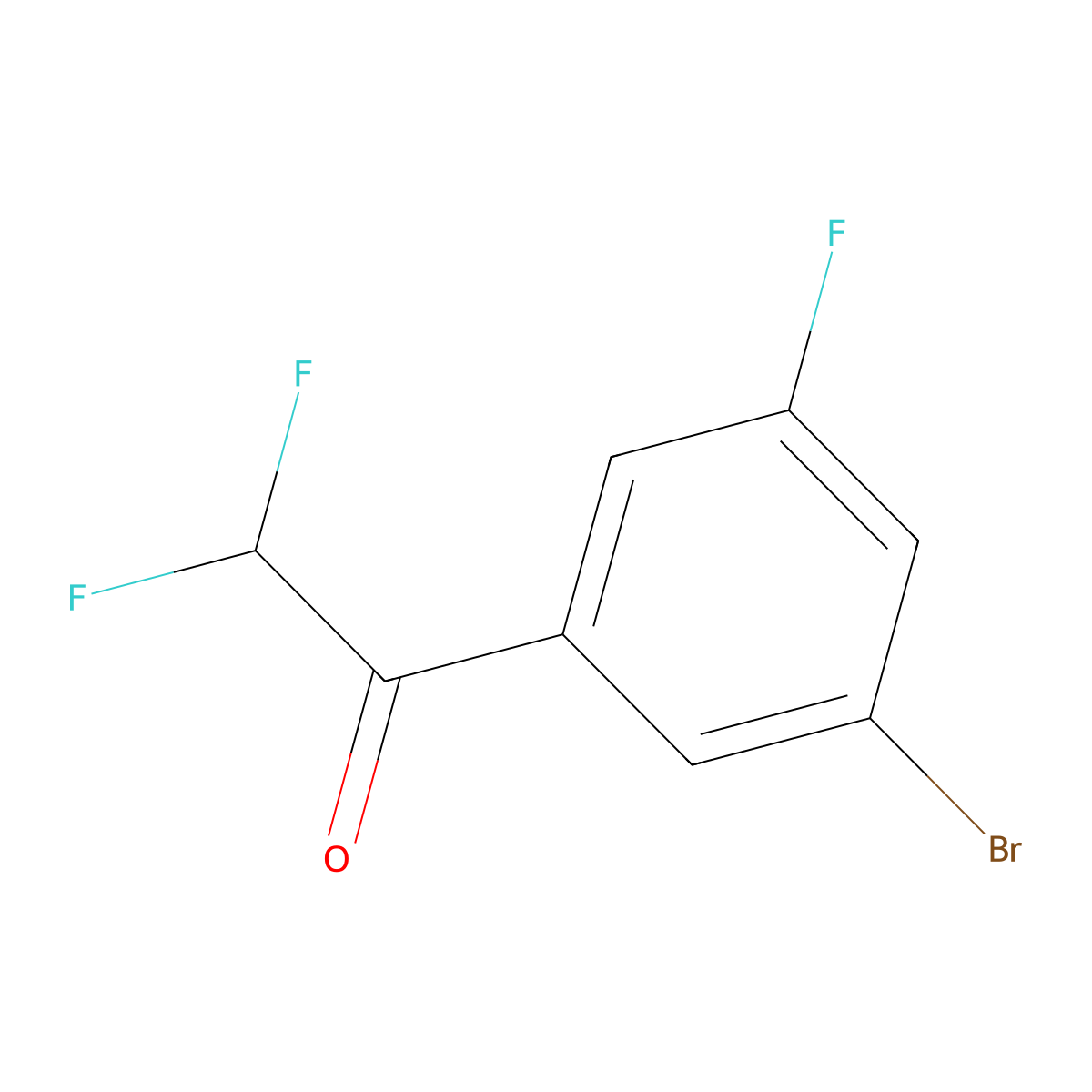 1-(3-Bromo-5-fluorophenyl)-2,2-difluoroethan-1-one molecular structure, CAS 2090652-17-6