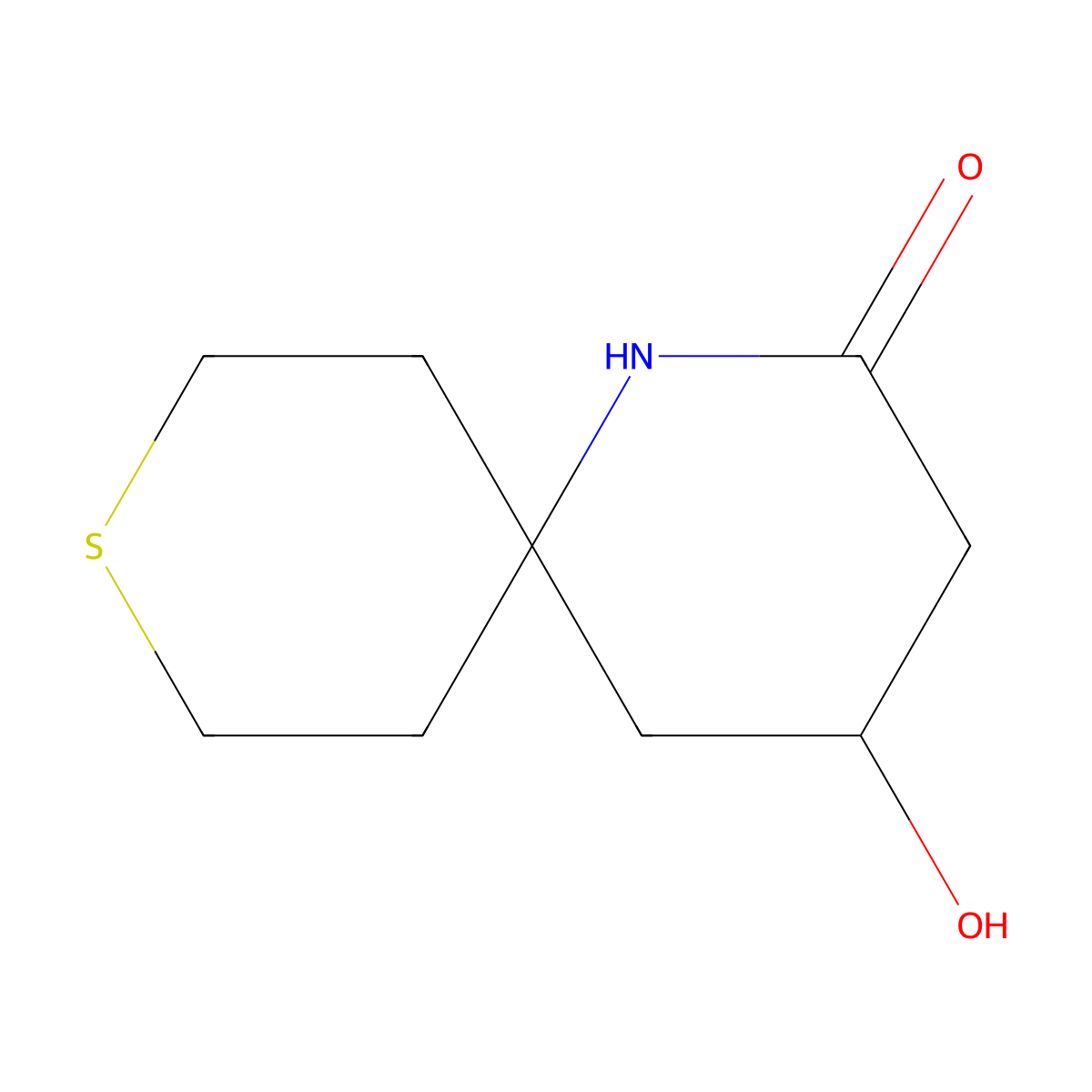 4-Hydroxy-9-thia-1-azaspiro[5.5]undecan-2-one molecular structure, CAS 2090653-90-8