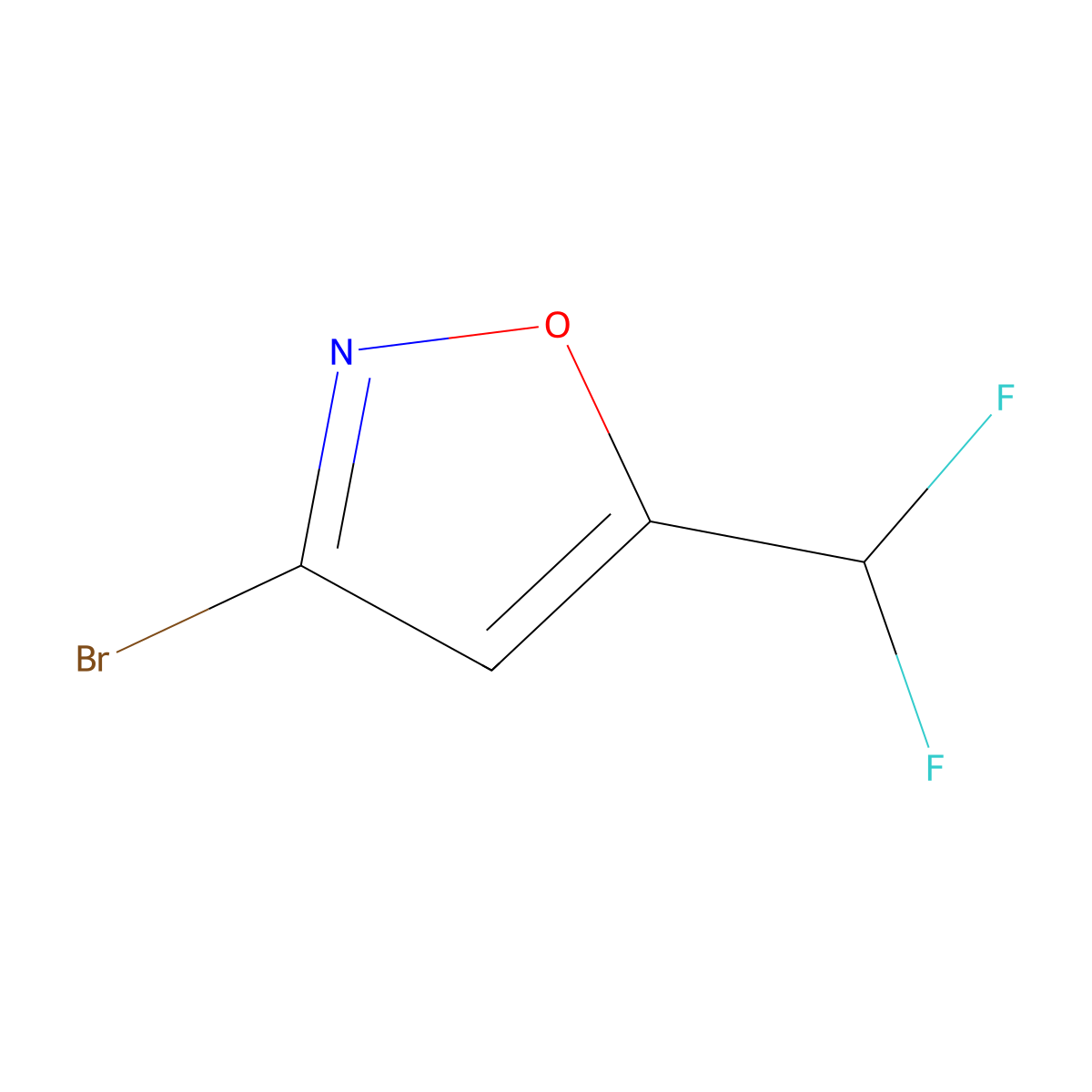 3-Bromo-5-(difluoromethyl)isoxazole molecular structure, CAS 2090657-50-2