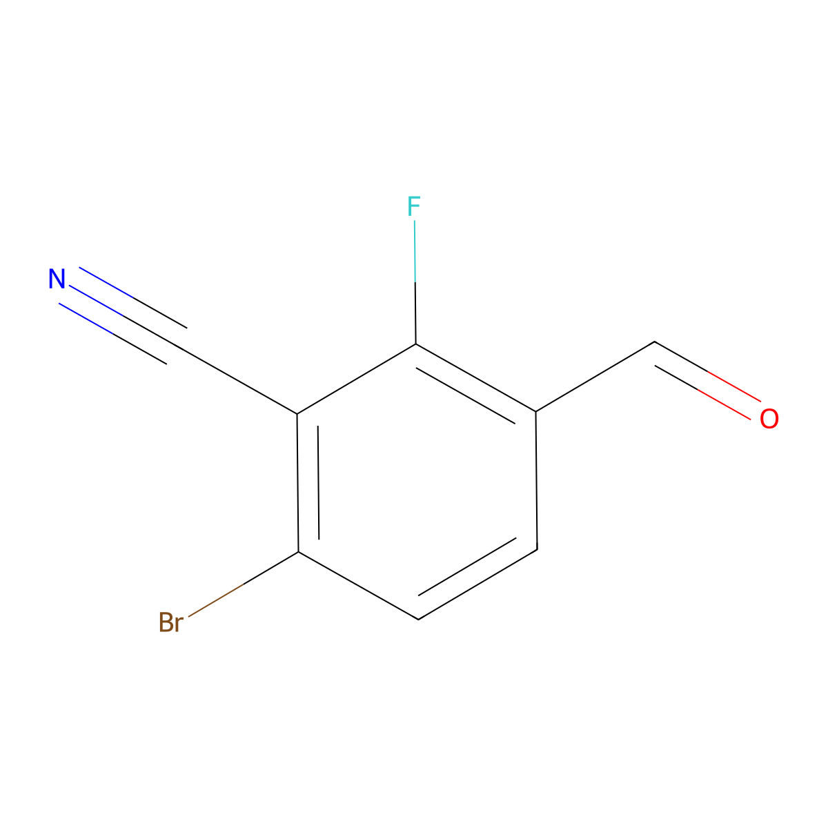 6-Bromo-2-fluoro-3-formylbenzonitrile molecular structure, CAS 2090659-27-9
