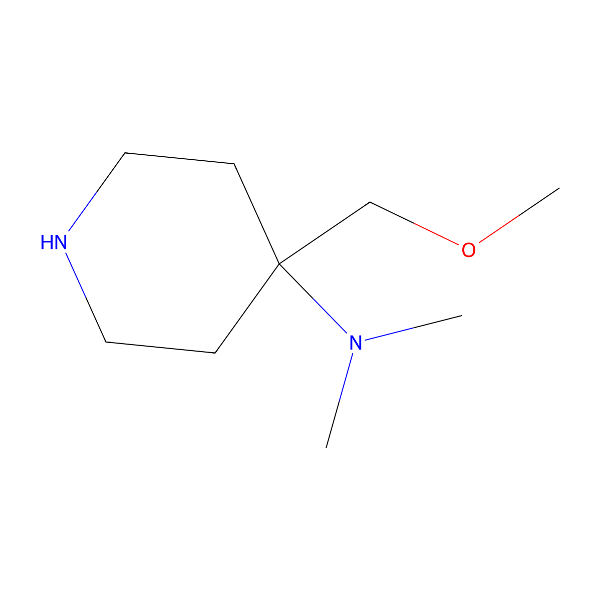 4-(Methoxymethyl)-N,N-dimethylpiperidin-4-amine molecular structure, CAS 2090659-77-9